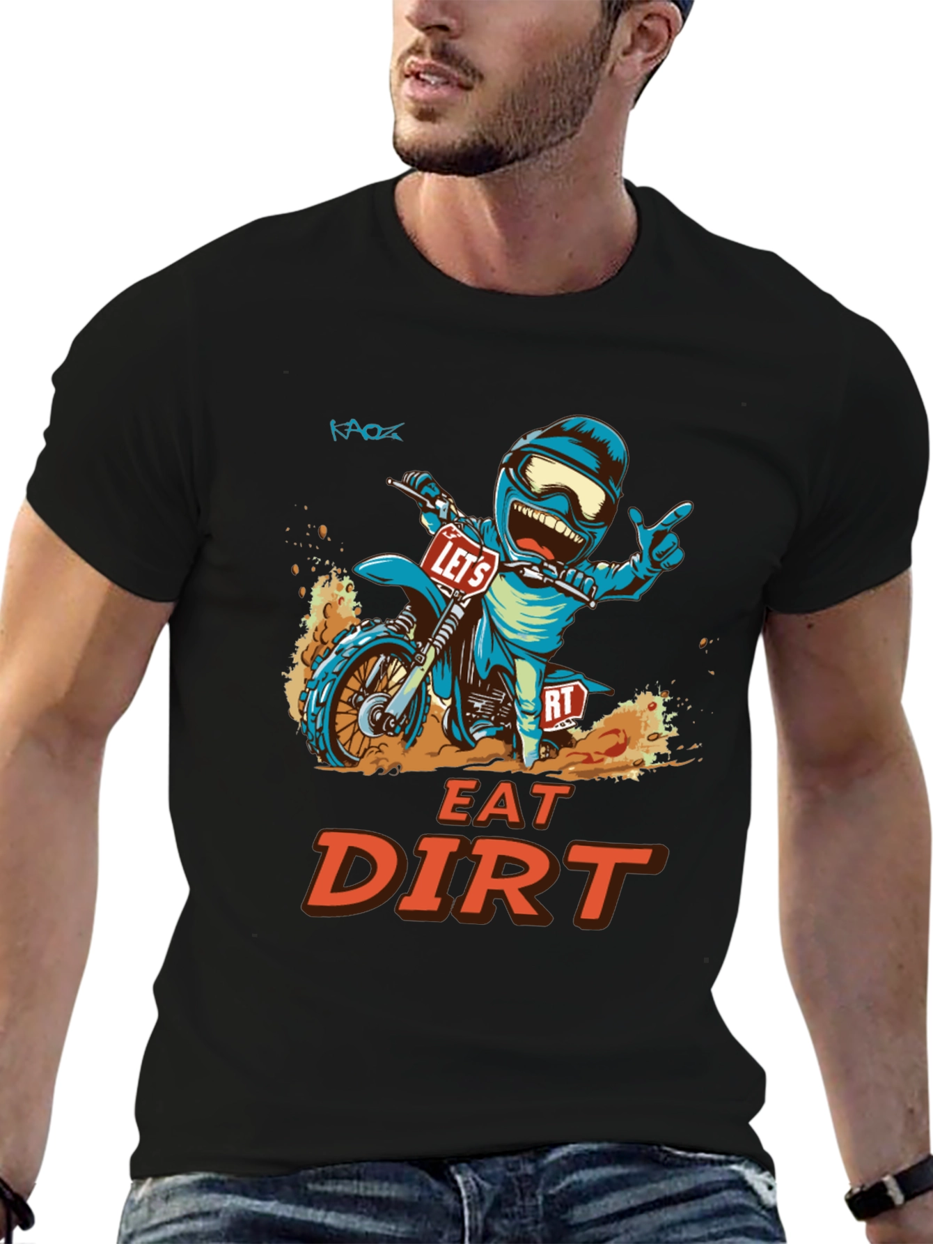 Eat Dirt Motocross T-Shirt - Cartoon Style
