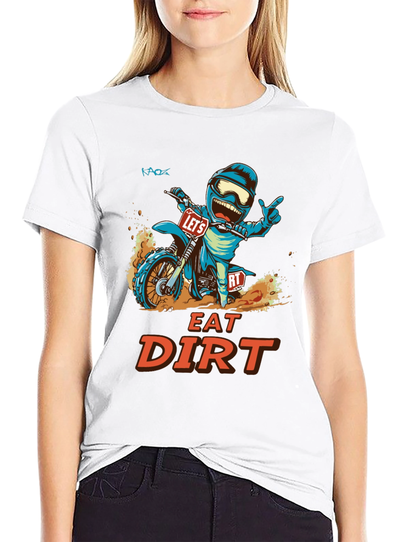 Eat Dirt Motocross T-Shirt - Cartoon Style