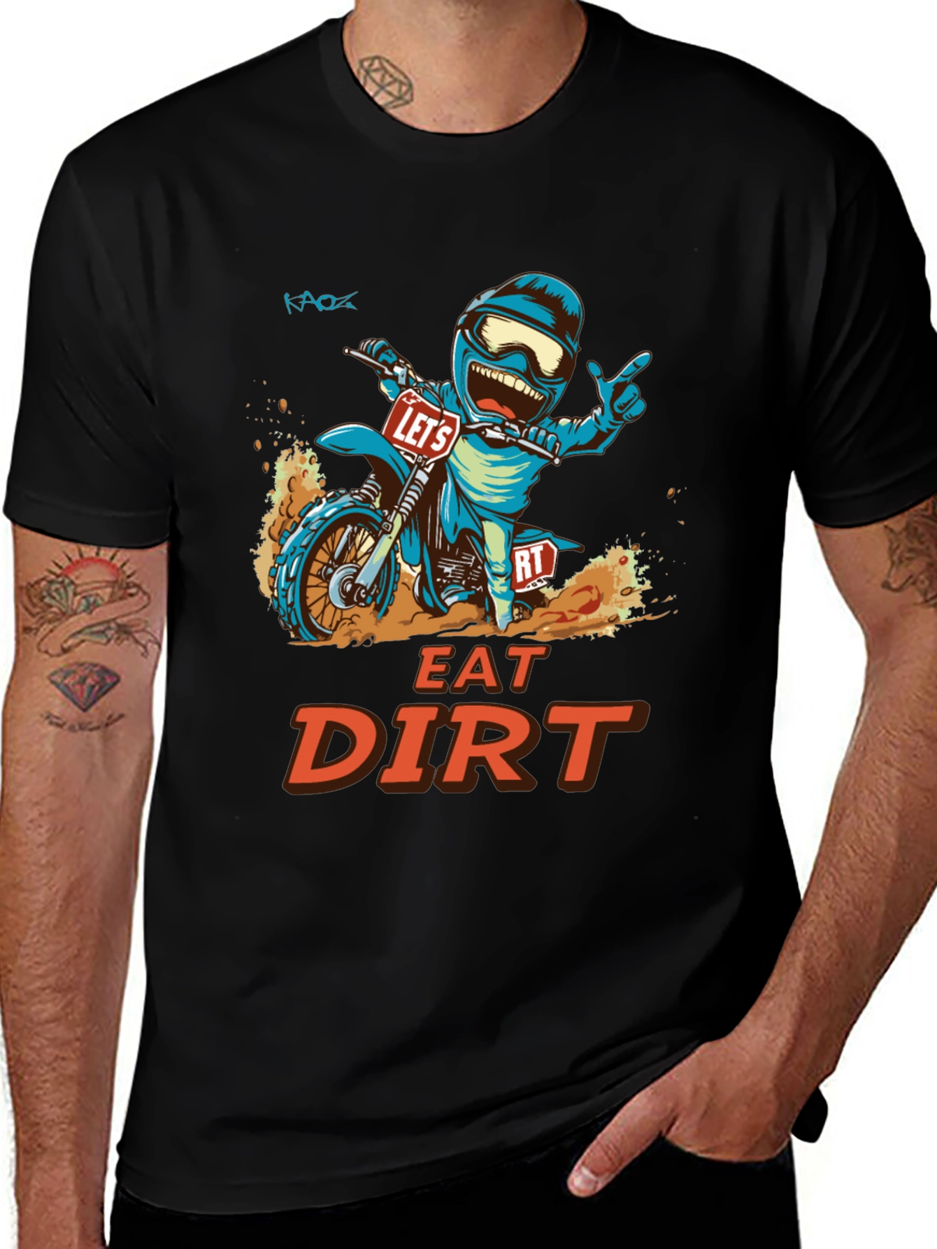 Eat Dirt Motocross T-Shirt - Cartoon Style