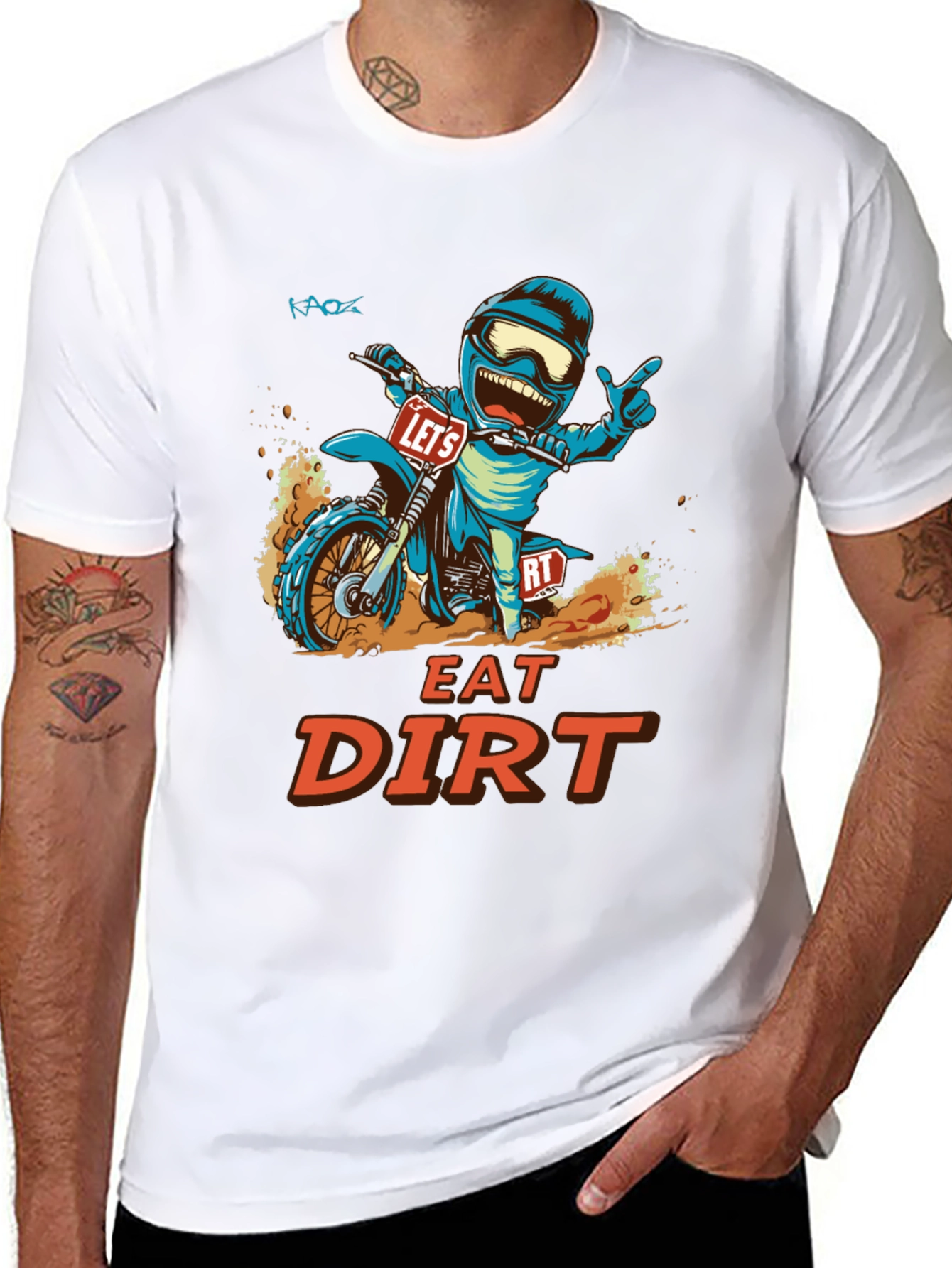 Eat Dirt Motocross T-Shirt - Cartoon Style