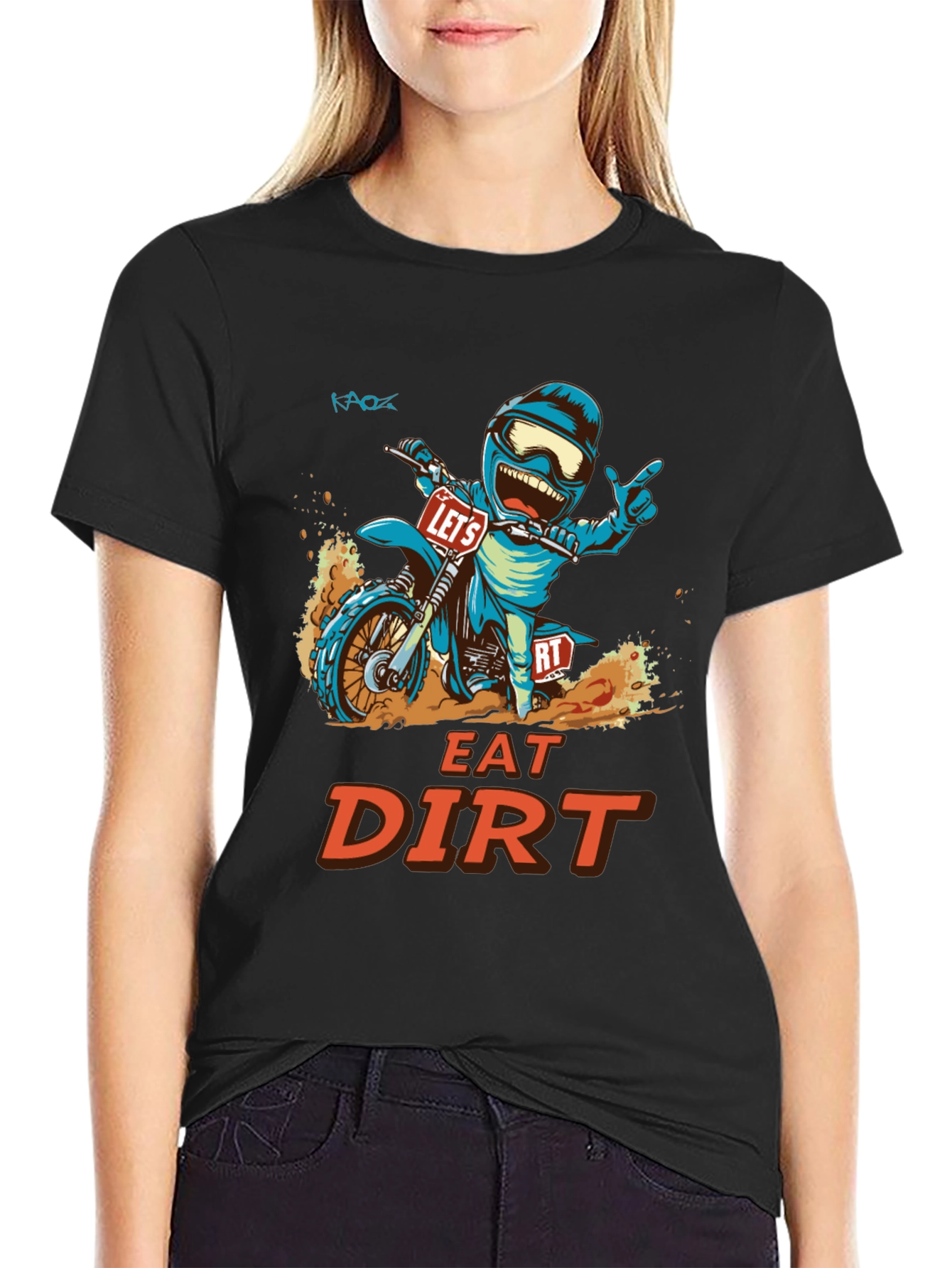 Eat Dirt Motocross T-Shirt - Cartoon Style