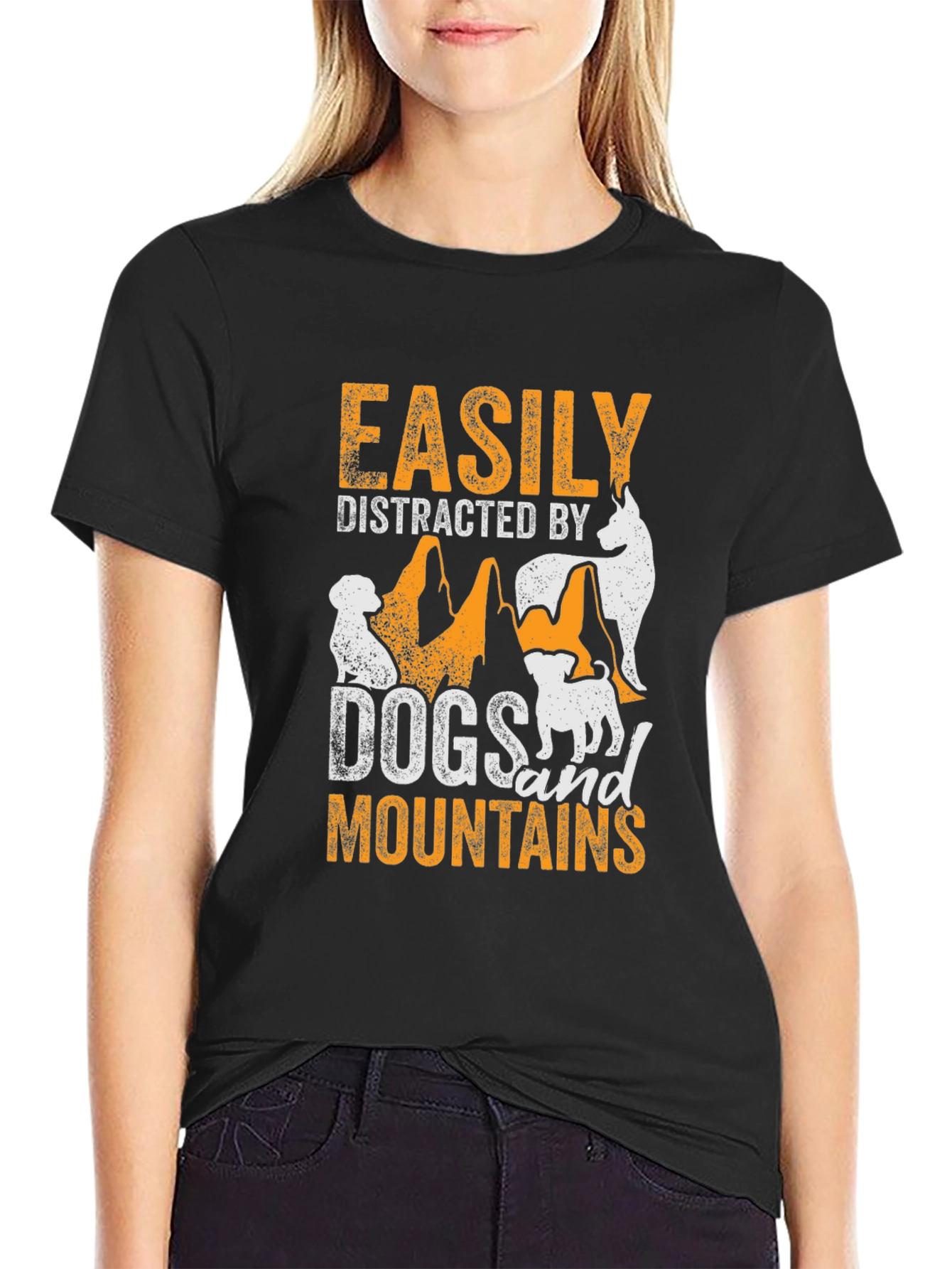 Easily Distracted by Dogs and Mountains T-Shirt