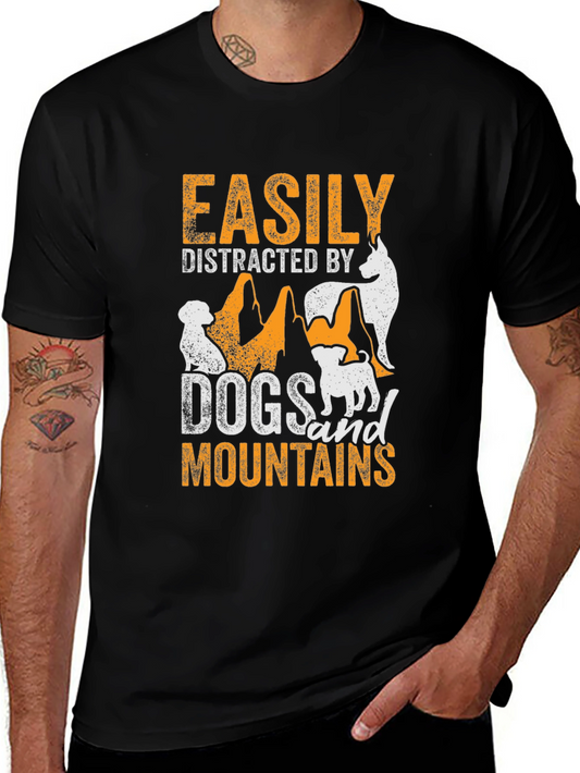 Easily Distracted by Dogs and Mountains T-Shirt