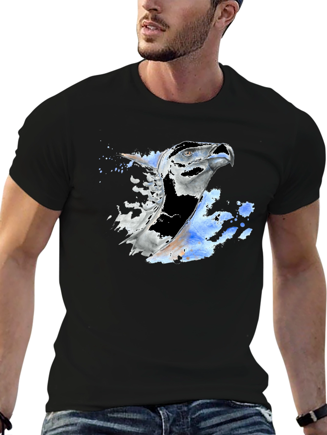 Cool Eagle Graphic Black T-Shirt
