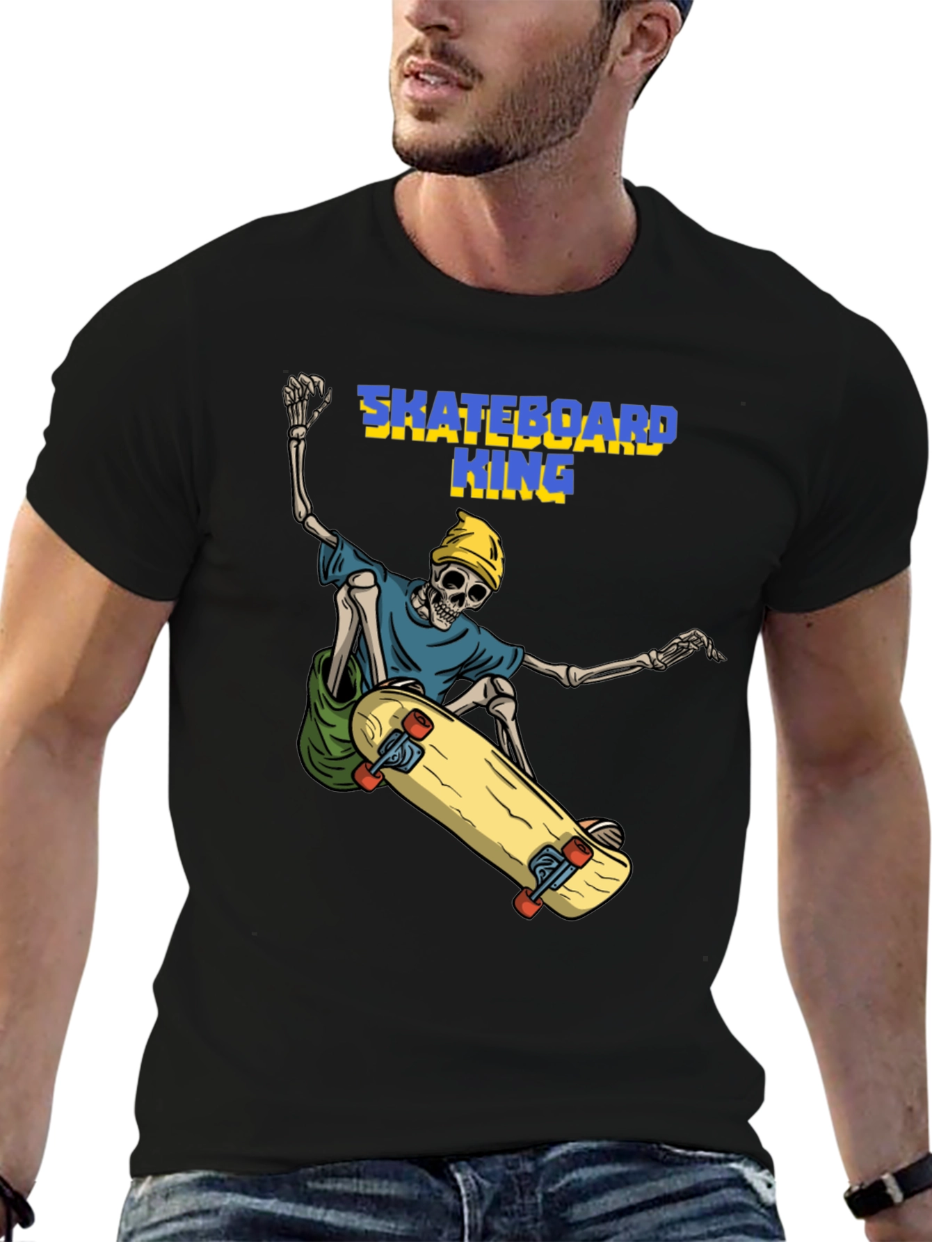 Skateboard King Graphic Tee - Skeleton Rider T-Shirt