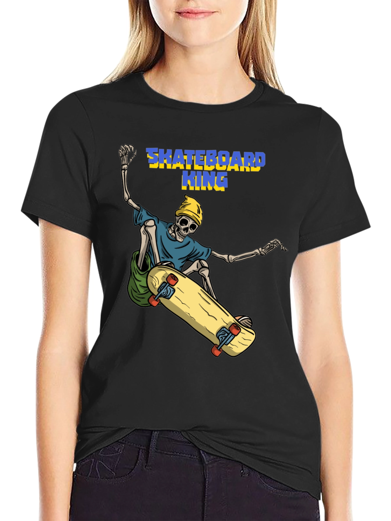 Skateboard King Graphic Tee - Skeleton Rider T-Shirt