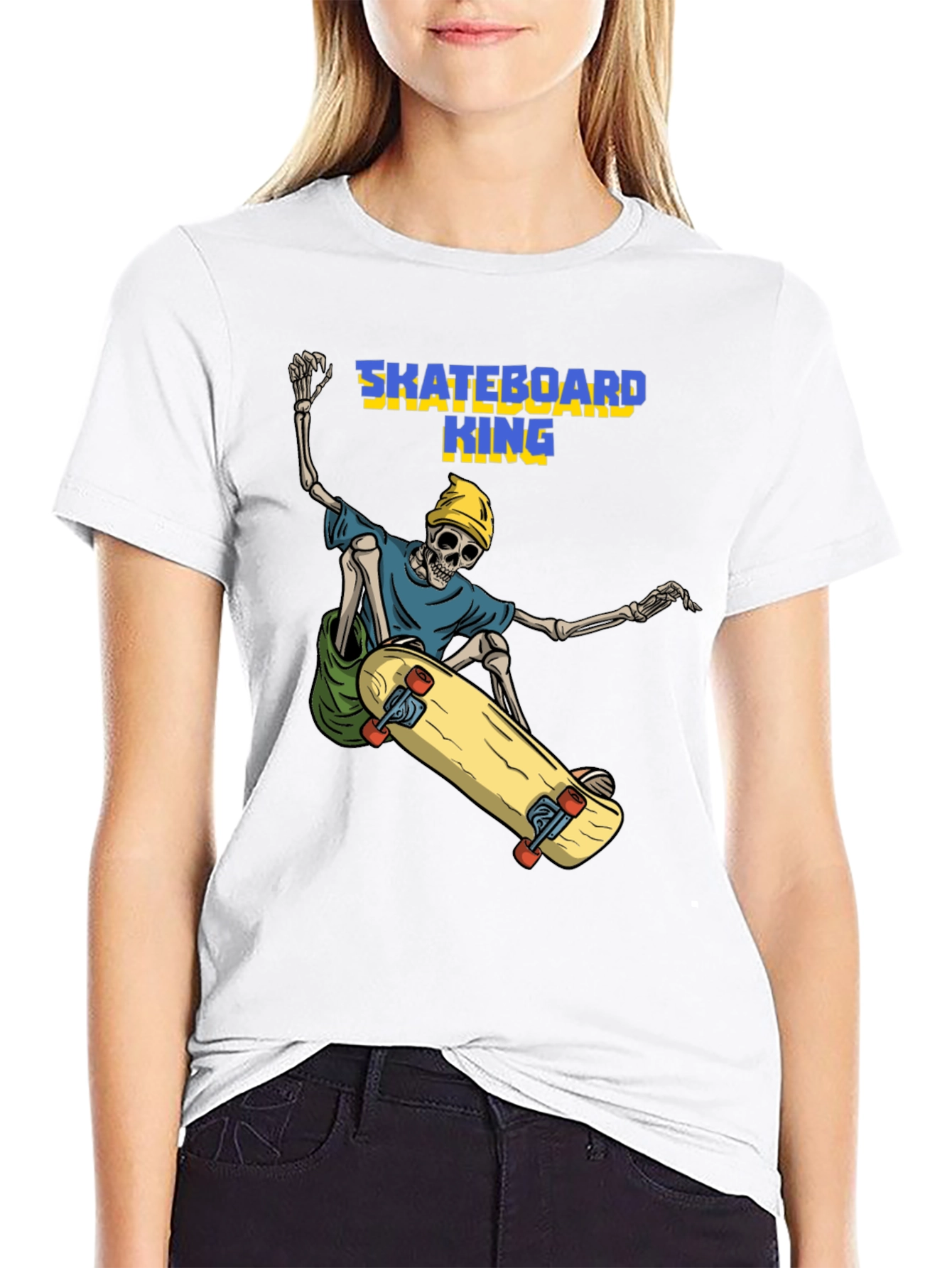 Skateboard King Graphic Tee - Skeleton Rider T-Shirt