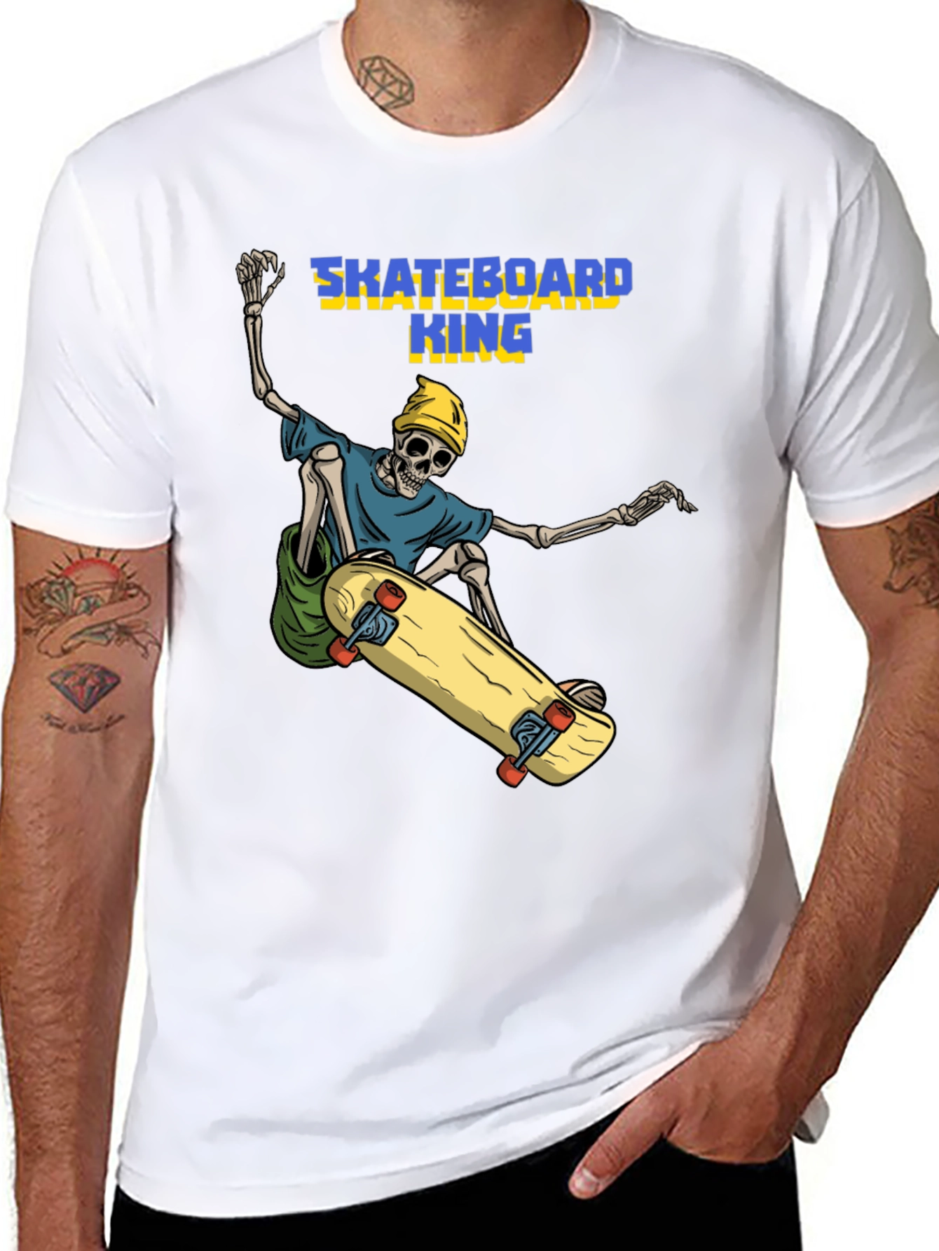 Skateboard King Graphic Tee - Skeleton Rider T-Shirt