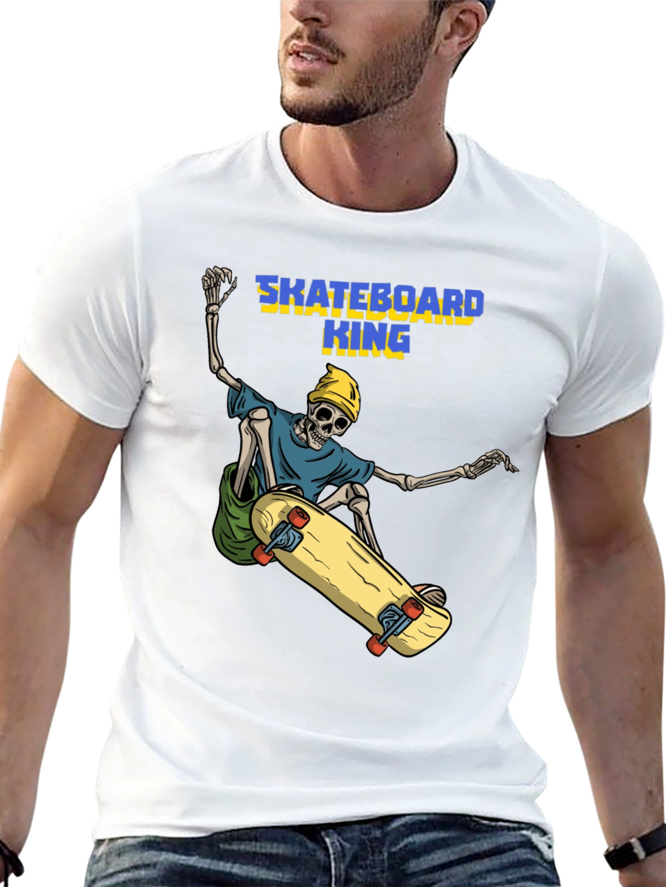 Skateboard King Graphic Tee - Skeleton Rider T-Shirt