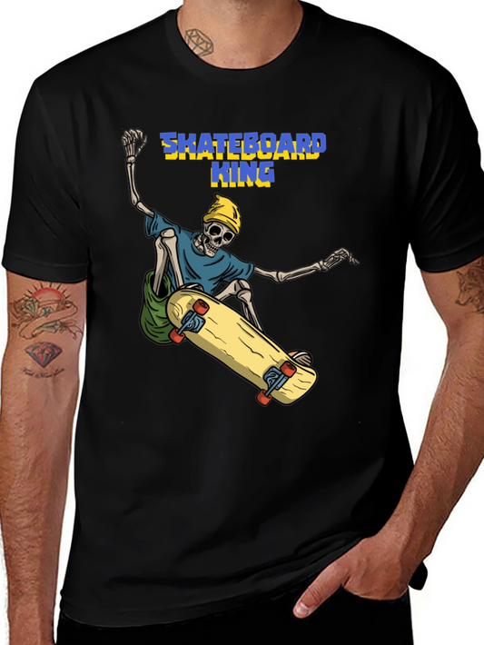 Skateboard King Graphic Tee - Skeleton Rider T-Shirt