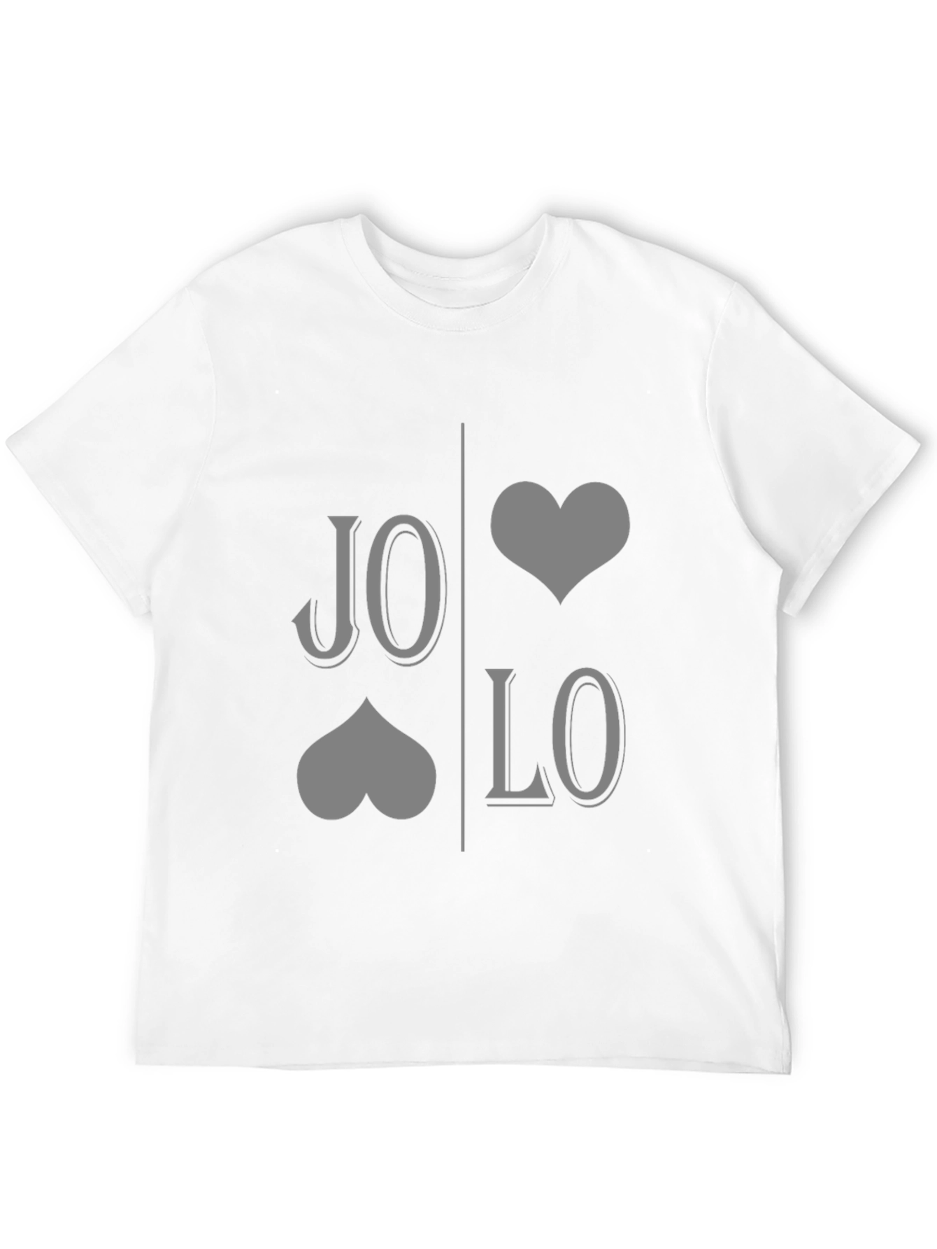 JO LO Love Card Suit Design Black T-Shirt