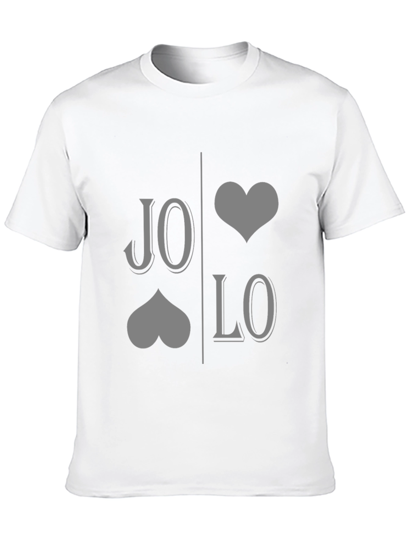 JO LO Love Card Suit Design Black T-Shirt