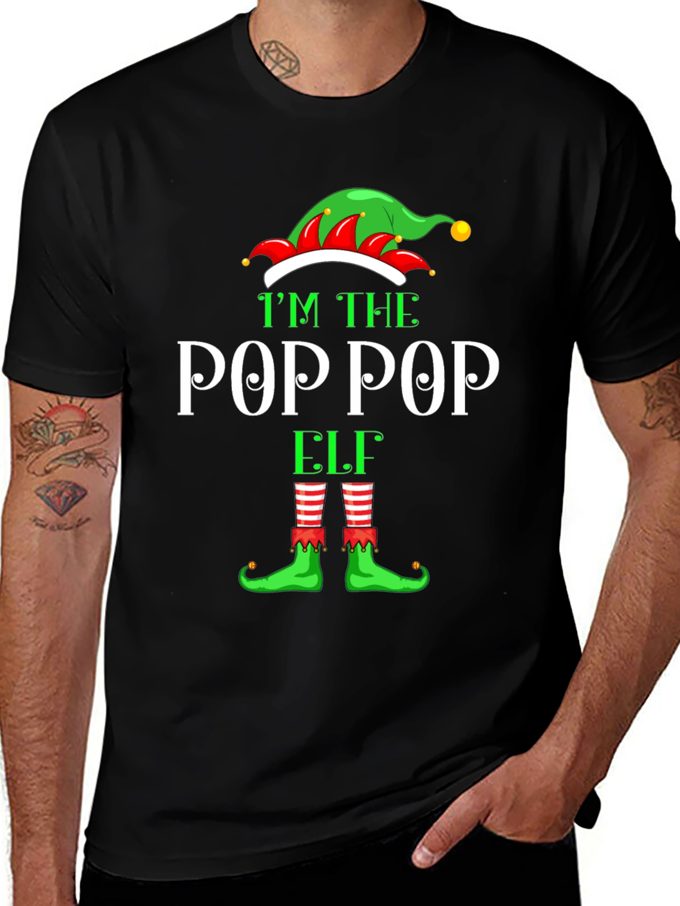 Im The Pop Pop Elf Graphic Tee
