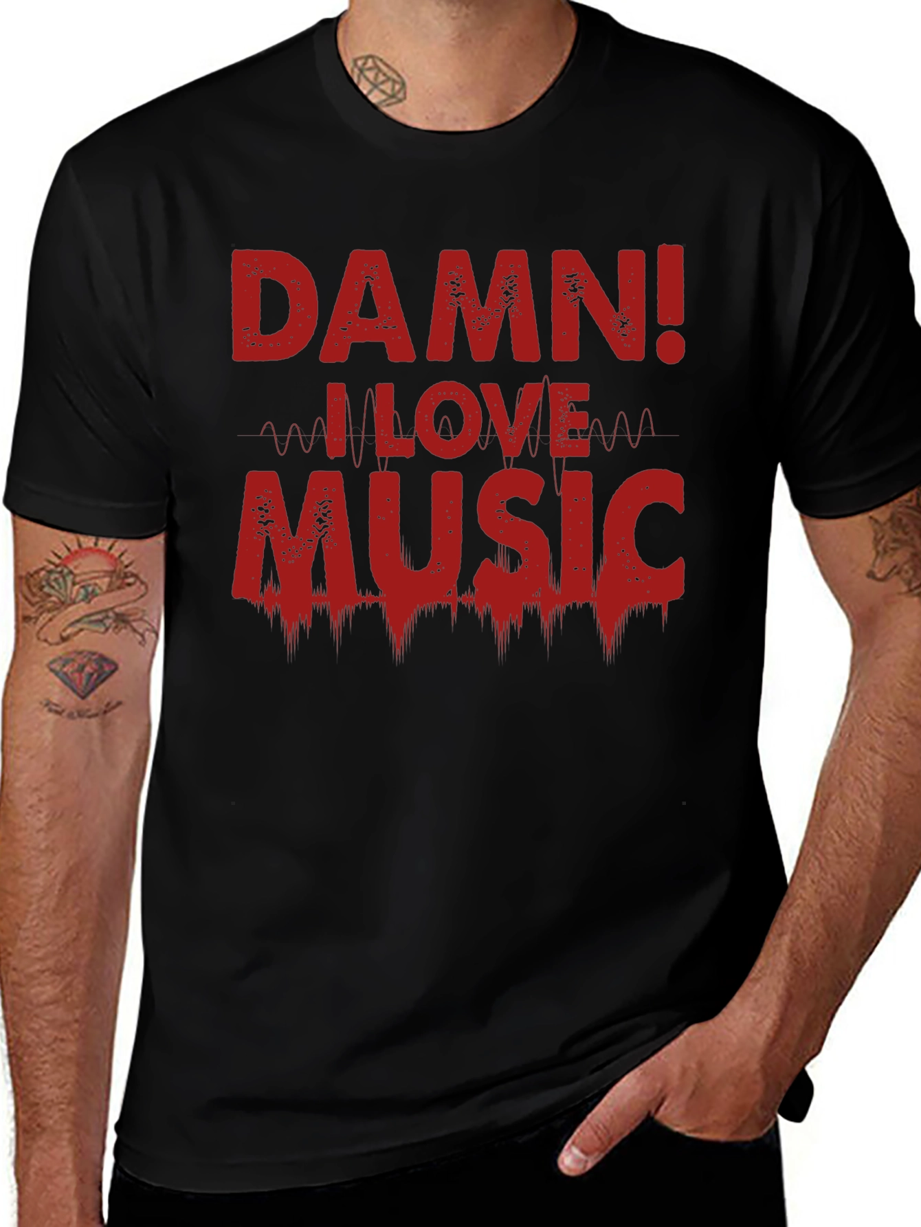 Damn! I Love Music Graphic Tee