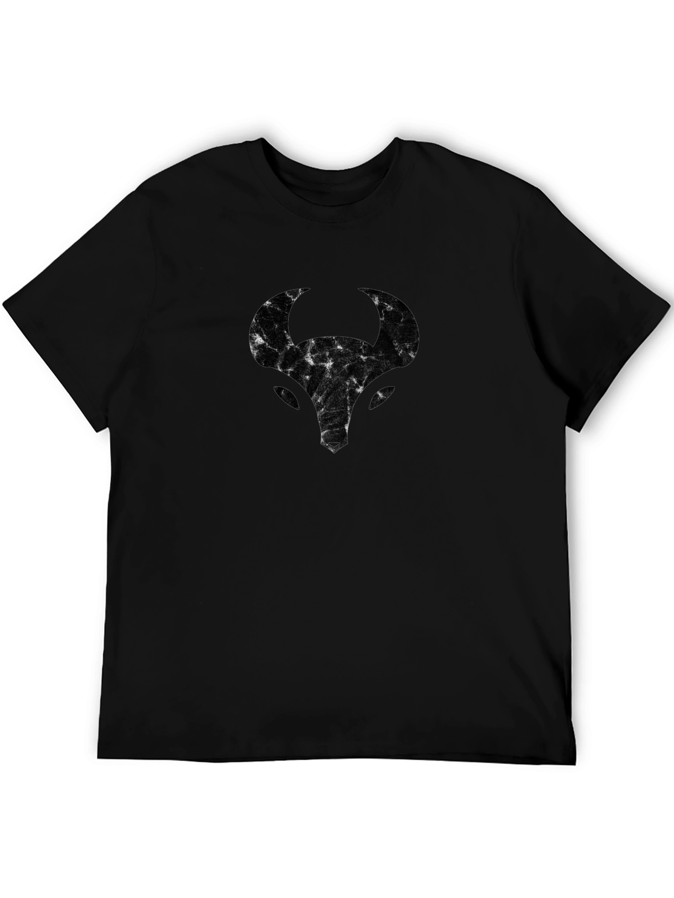 Abstract Bull Graphic Black Tee