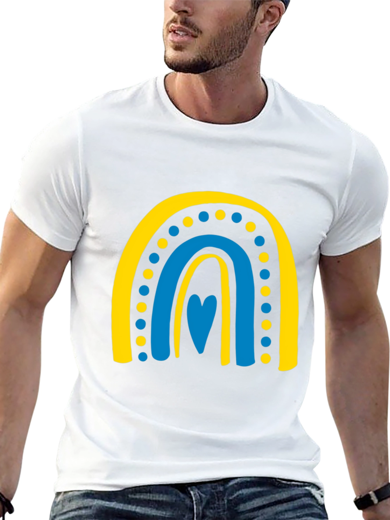 Ukraine Flag Rainbow Heart T-Shirt