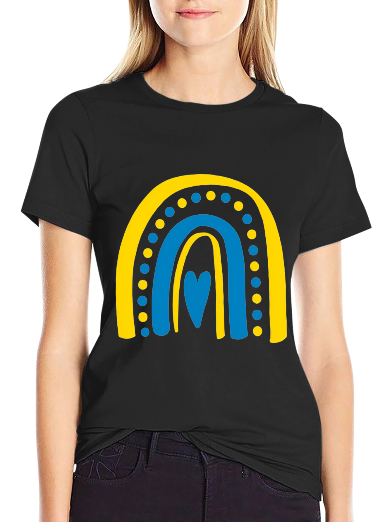 Ukraine Flag Rainbow Heart T-Shirt