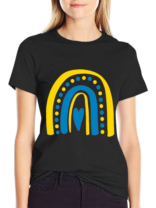 Ukraine Flag Rainbow Heart T-Shirt