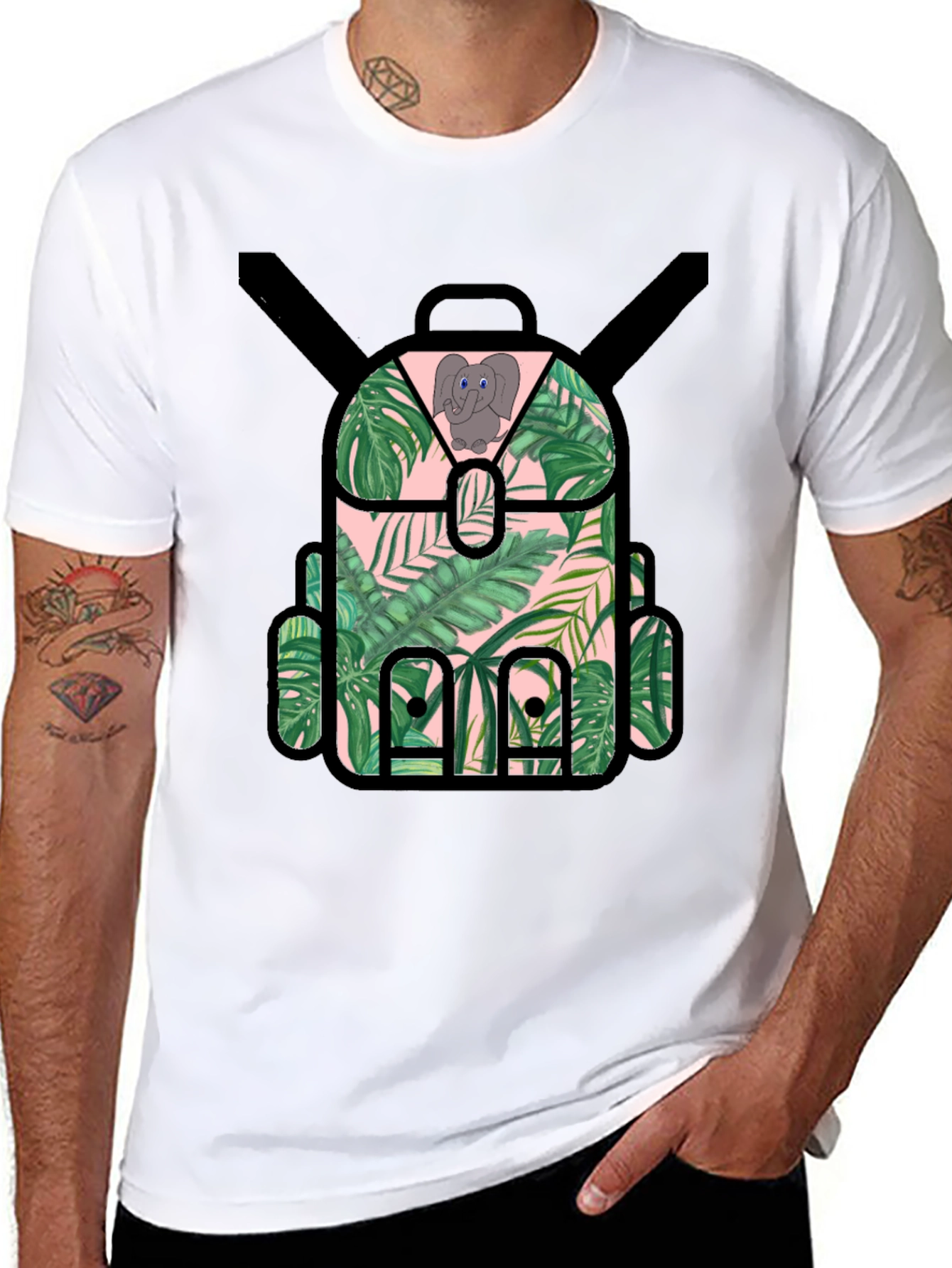 Tropical Backpack T-Shirt