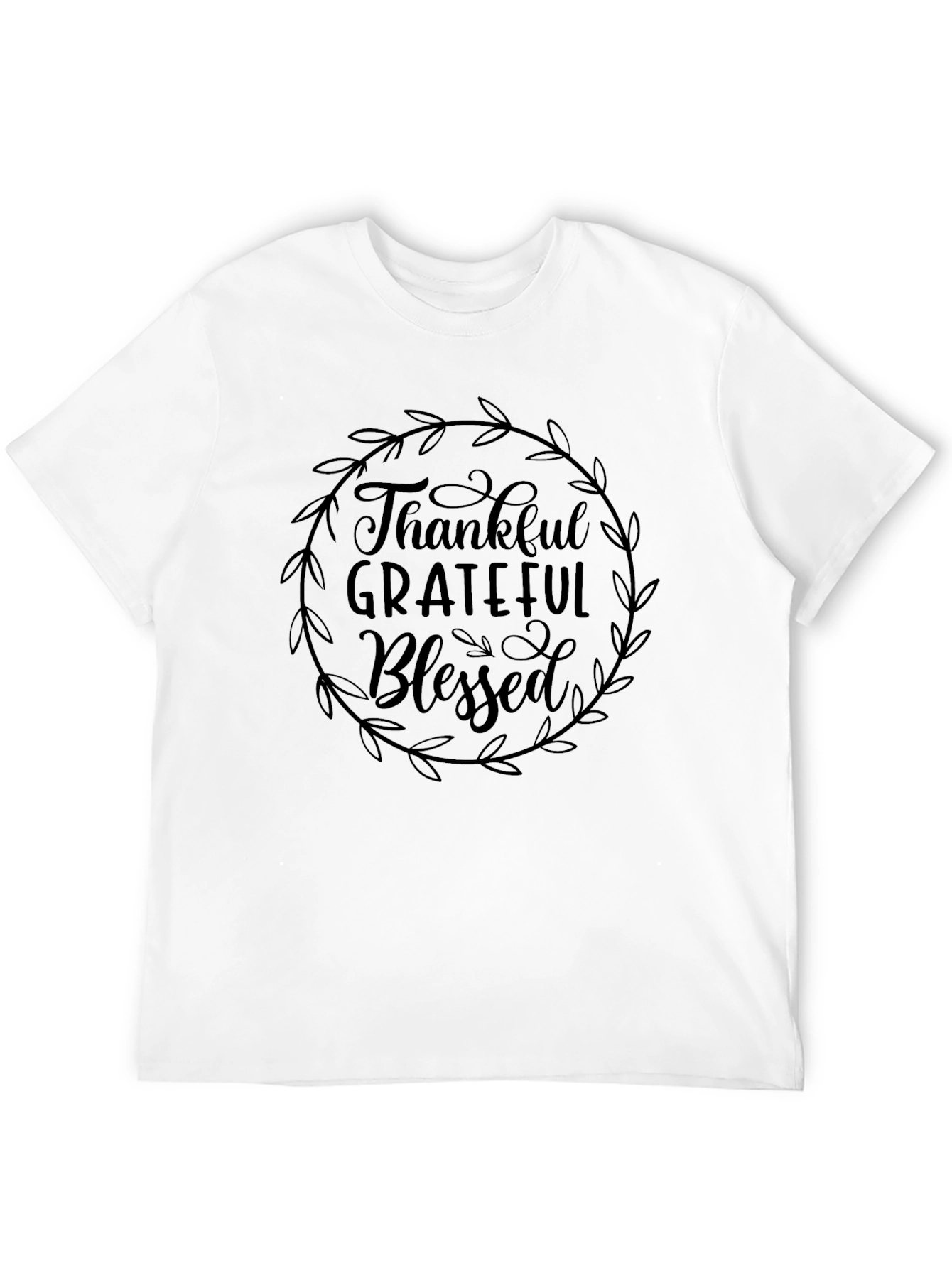 Thankful Grateful Blessed Black T-Shirt