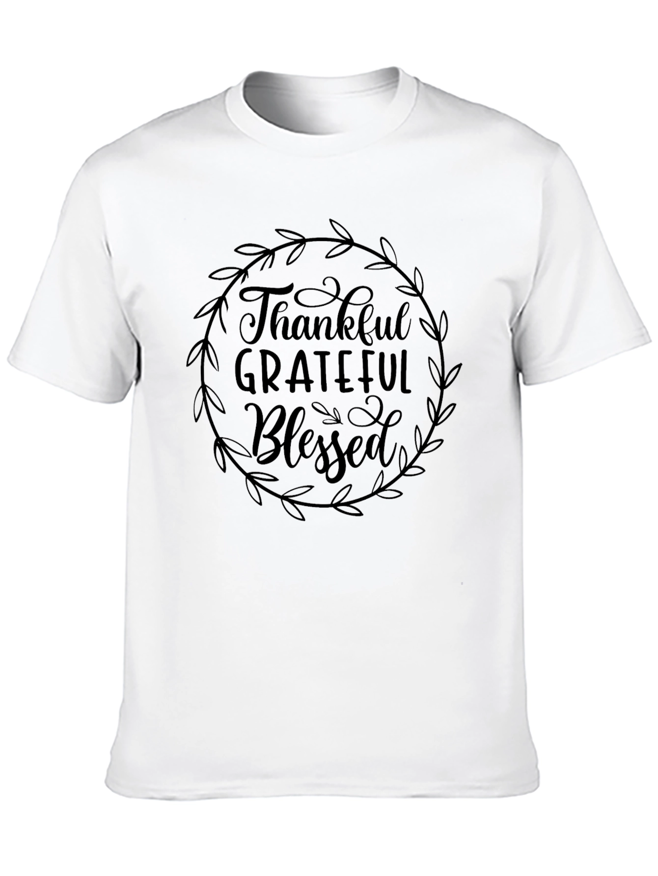 Thankful Grateful Blessed Black T-Shirt