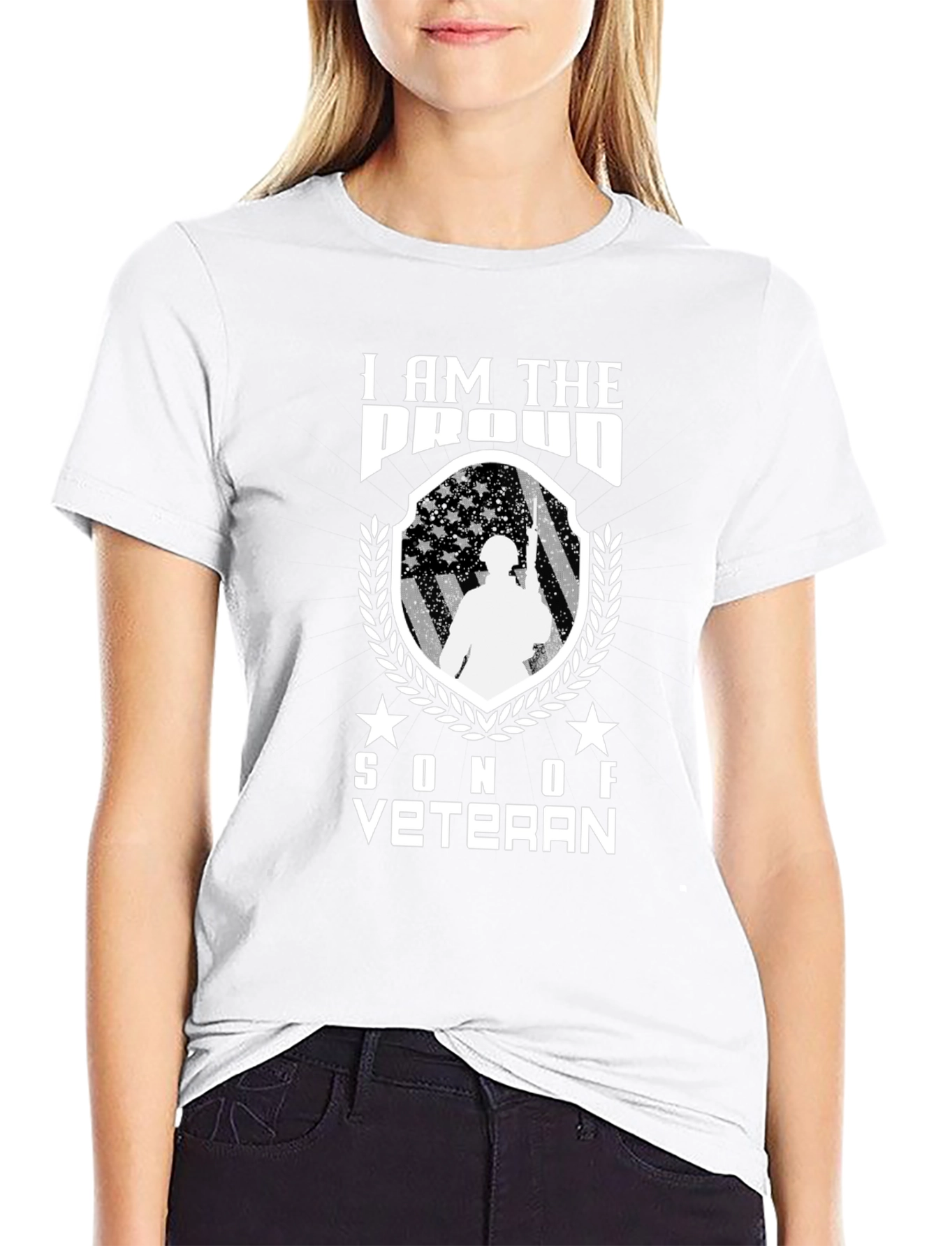 Proud Son of a Veteran Black T-Shirt