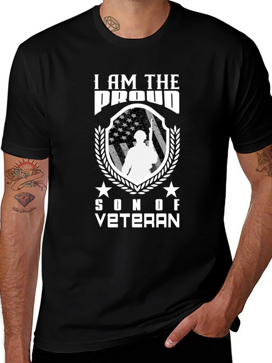Proud Son of a Veteran Black T-Shirt