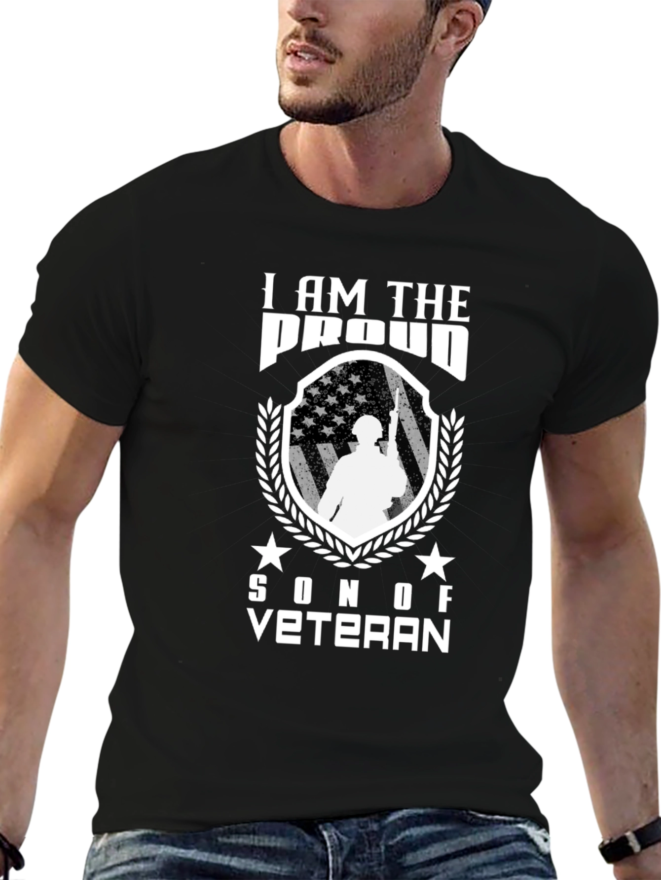Proud Son of a Veteran Black T-Shirt