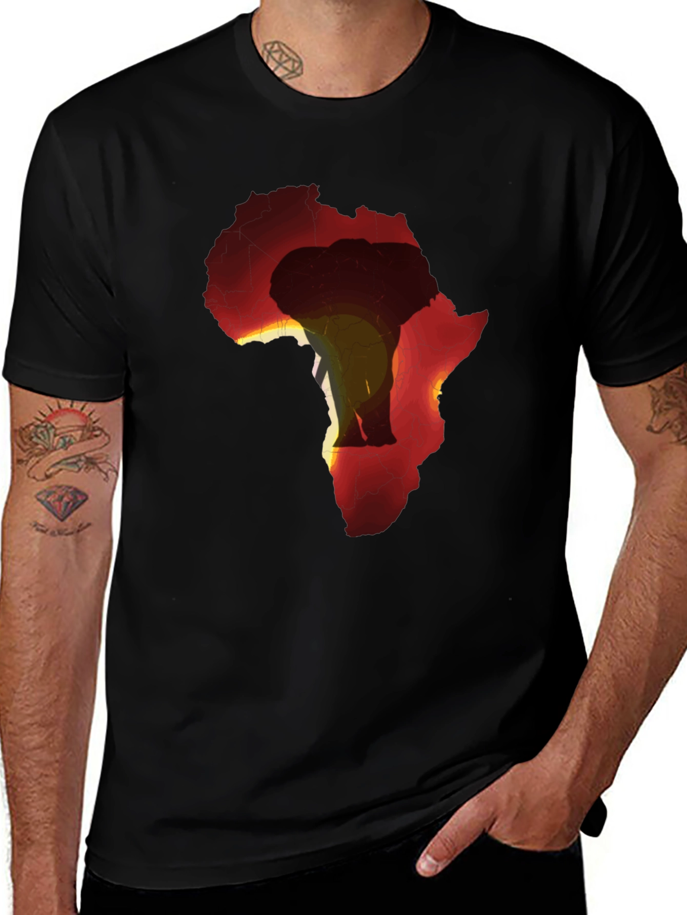 Africa Continent Elephant Graphic Tee