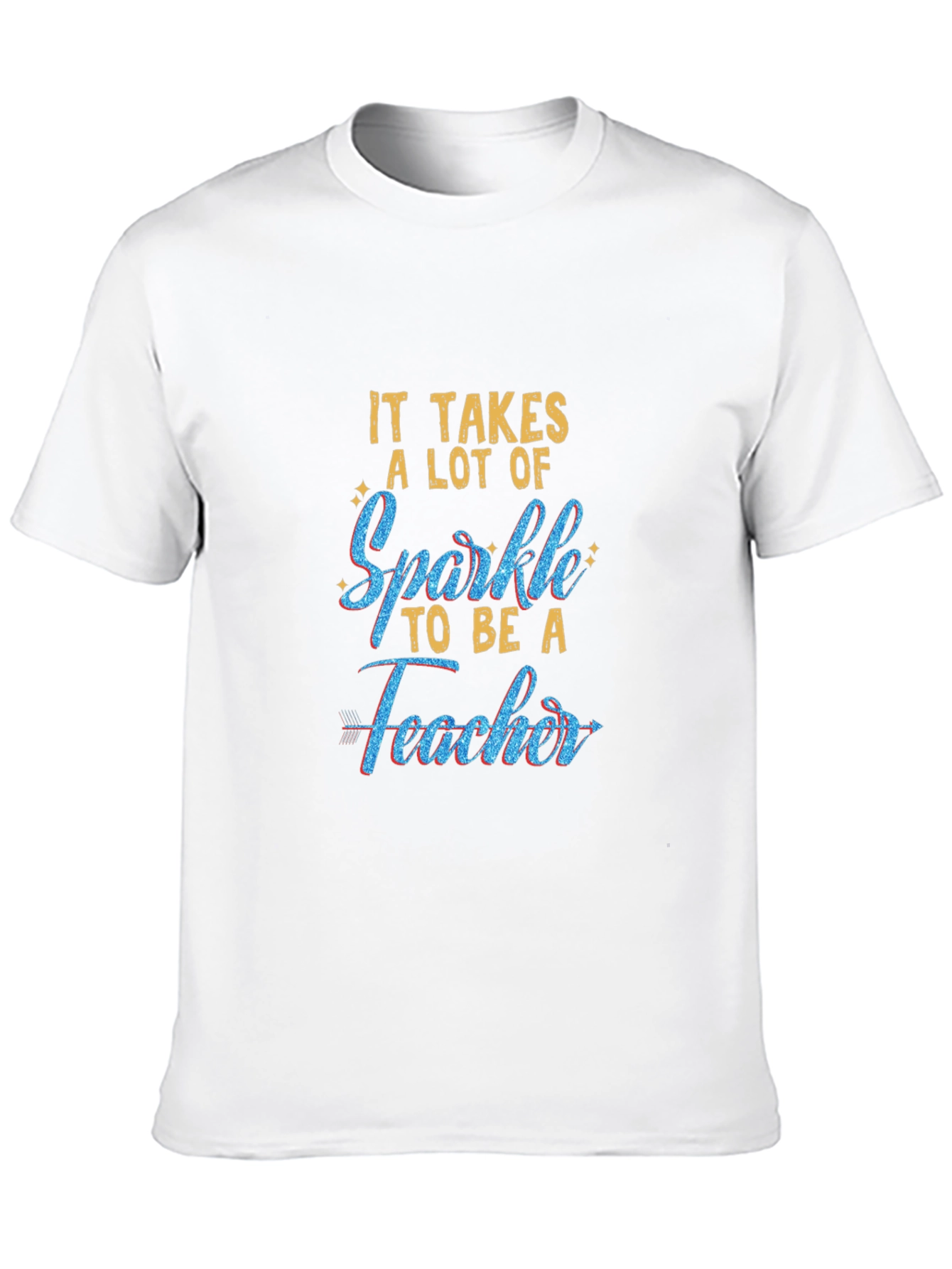 Sparkle Teacher Graphic Tee - Black Cotton T-Shirt