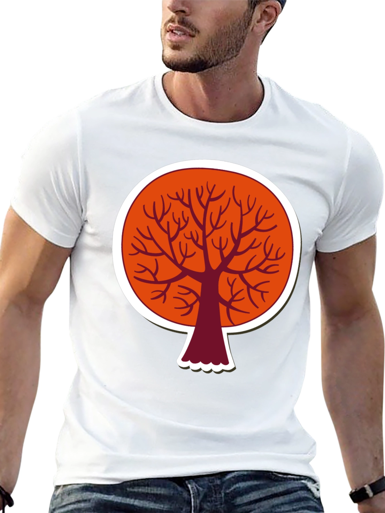 Abstract Tree Graphic T-Shirt - Modern Round Design
