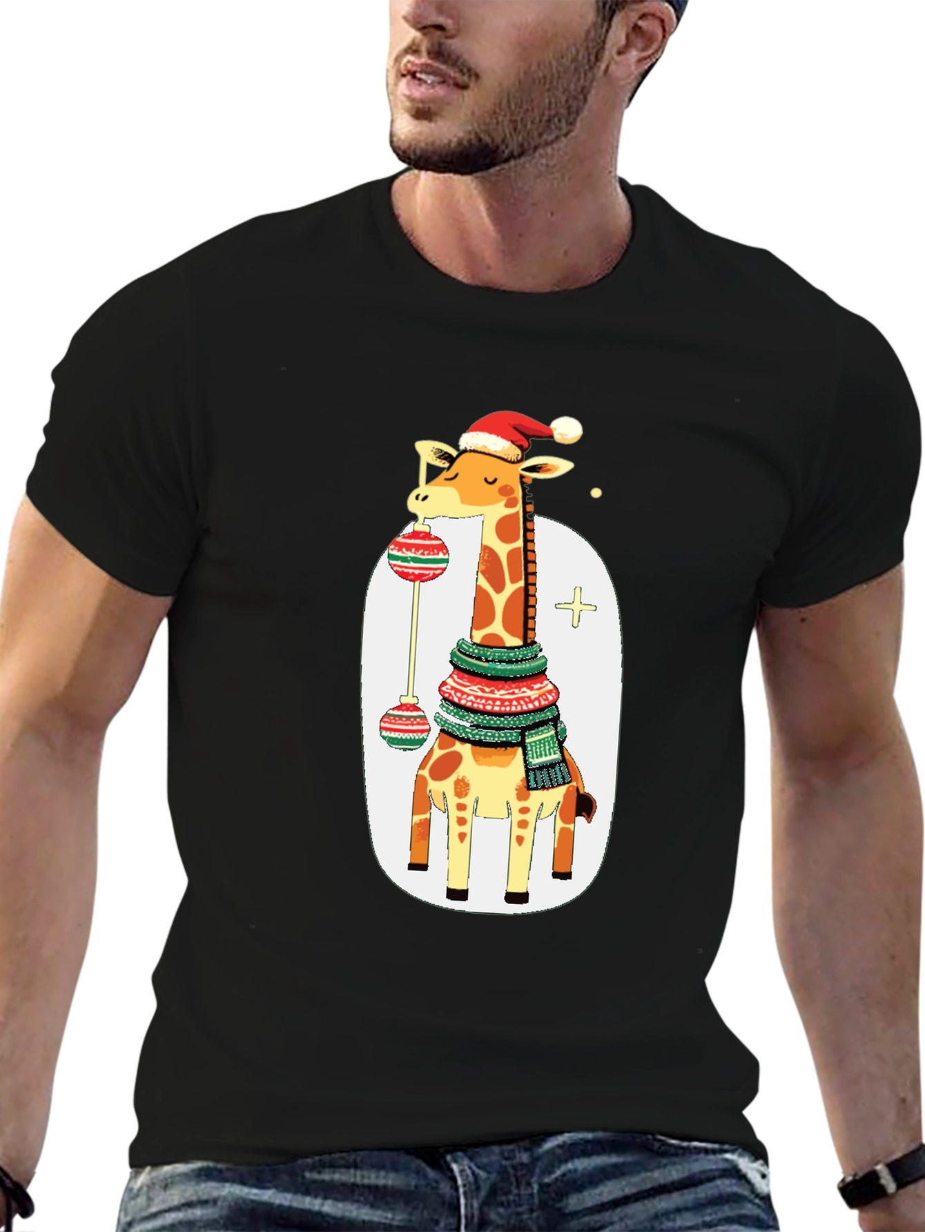 Festive Giraffe Christmas T-Shirt