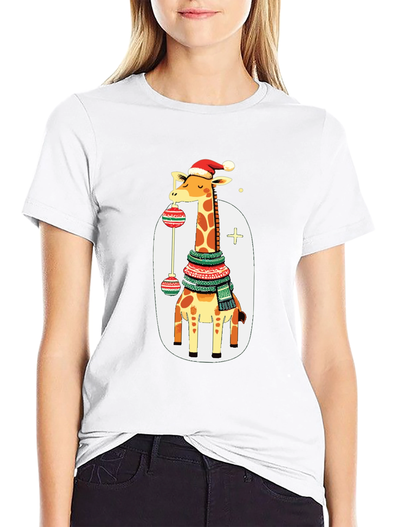 Festive Giraffe Christmas T-Shirt
