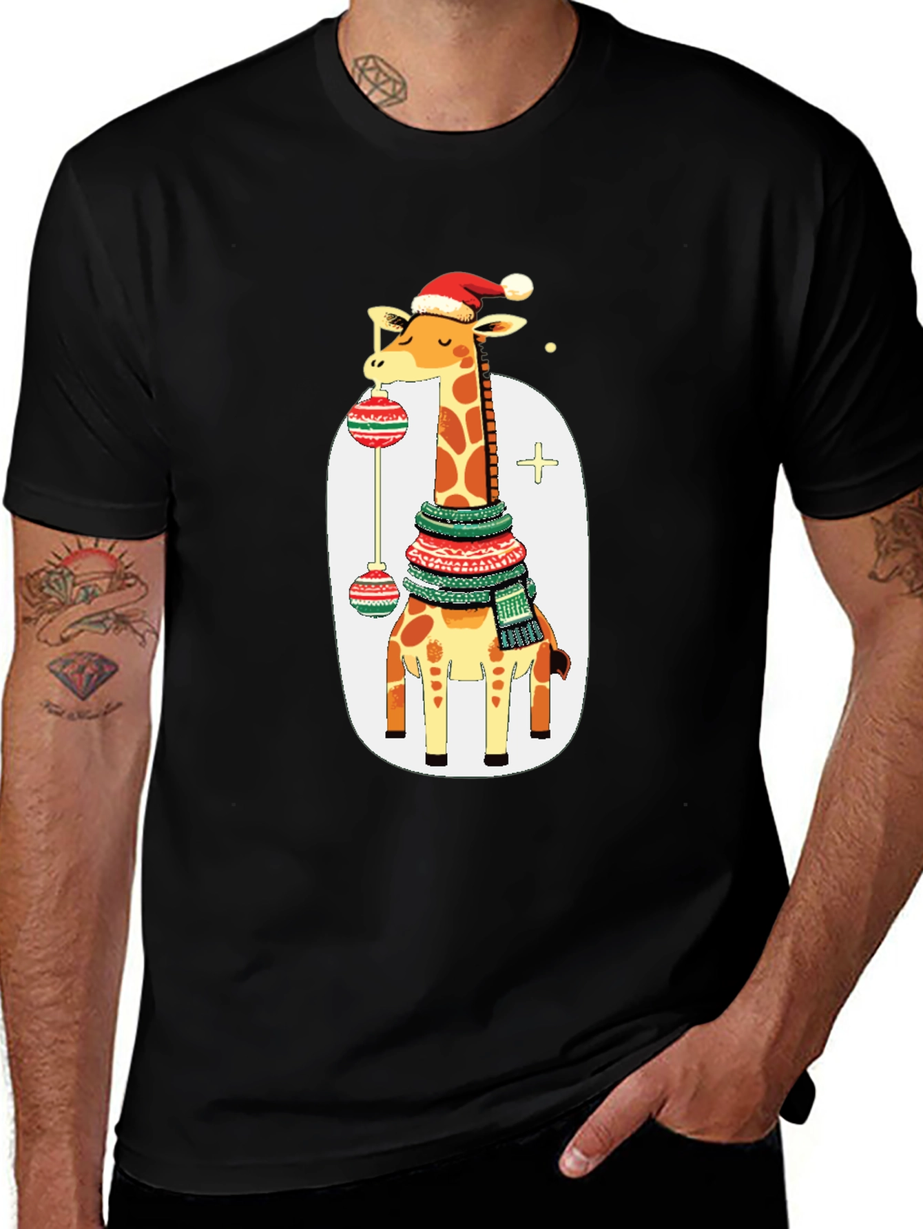 Festive Giraffe Christmas T-Shirt