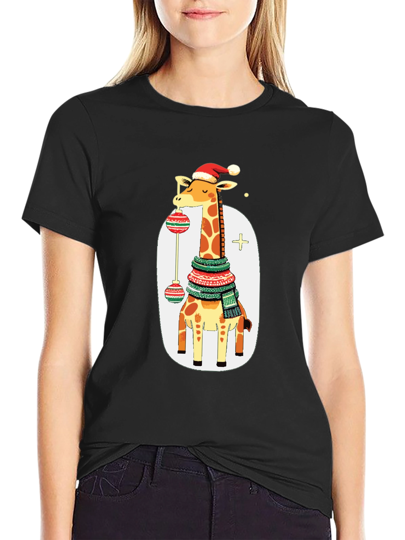 Festive Giraffe Christmas T-Shirt