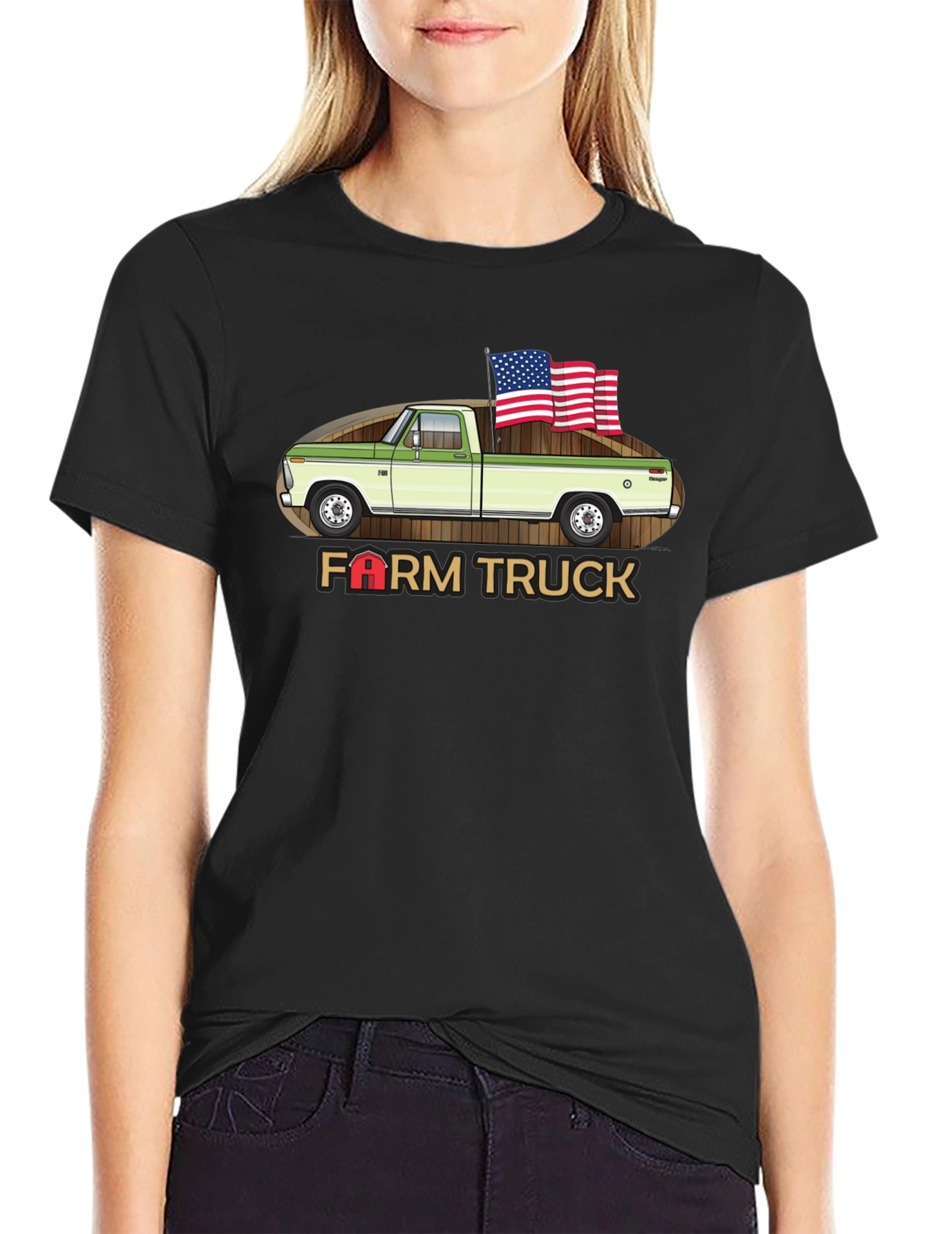 Farm Truck Graphic Tee - Patriotic Style