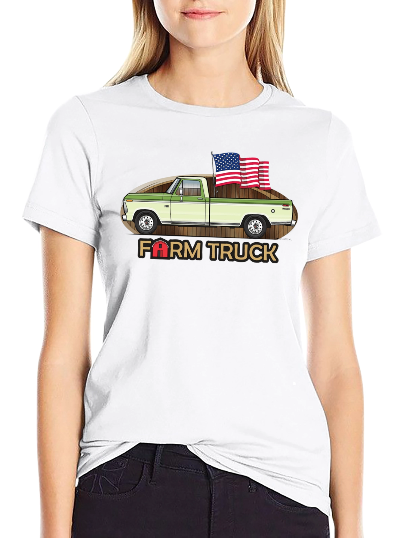 Farm Truck Graphic Tee - Patriotic Style
