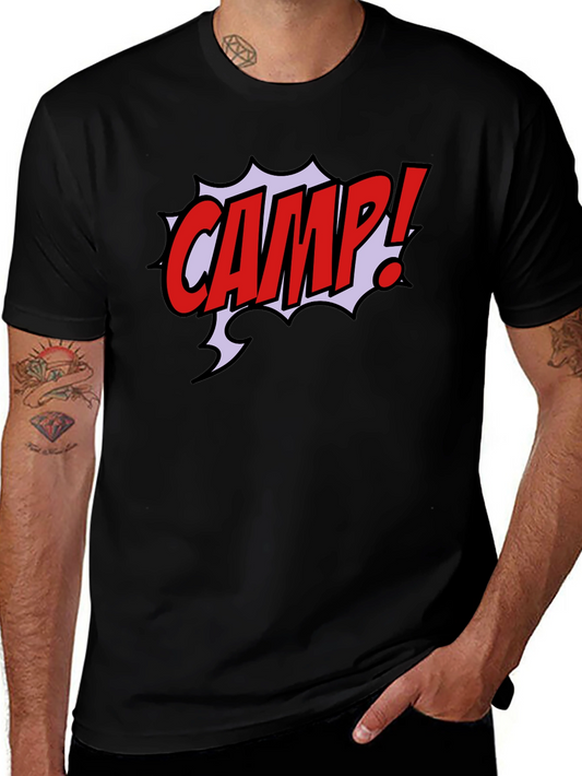 Comic Style CAMP! Black Graphic T-Shirt