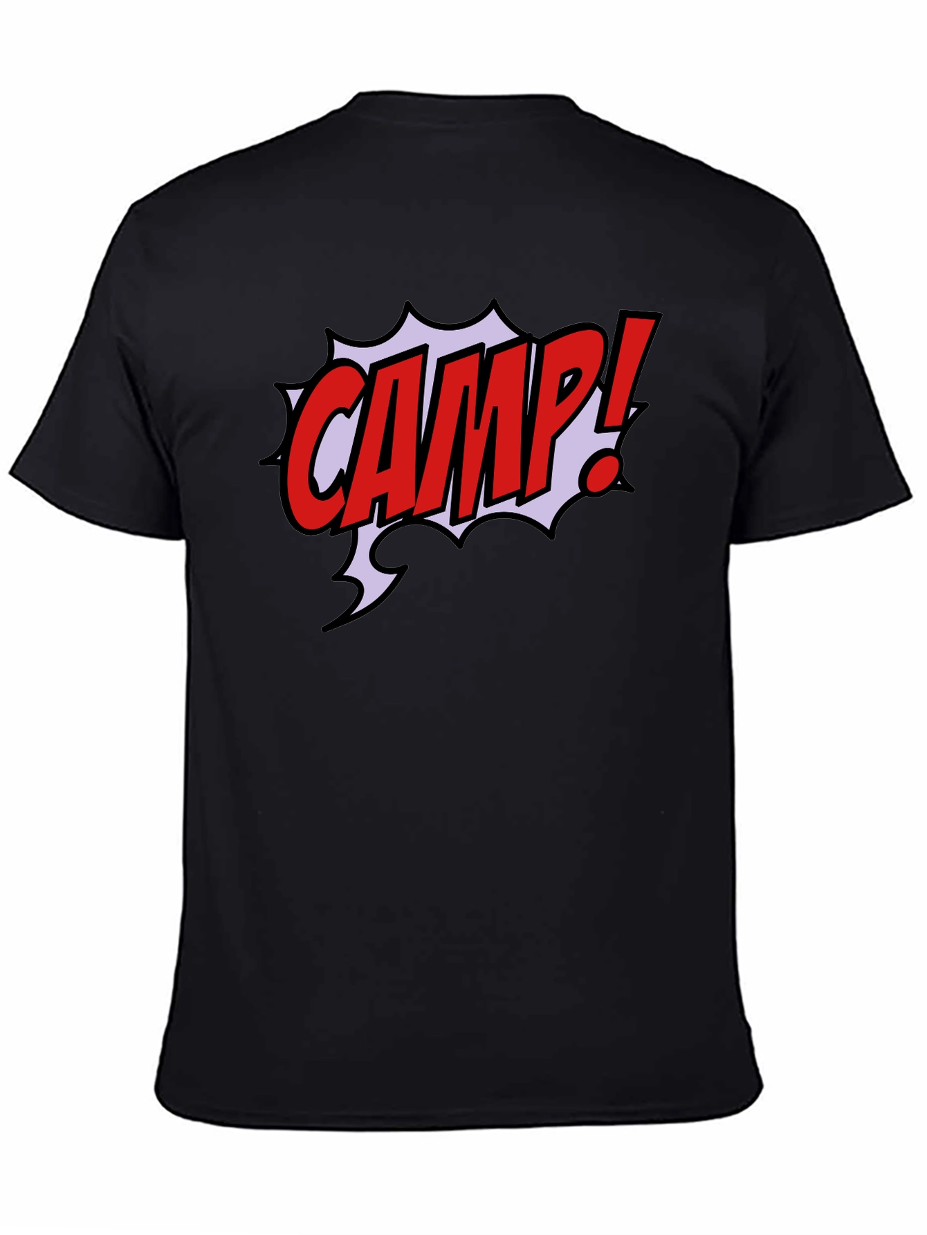 Comic Style CAMP! Black Graphic T-Shirt