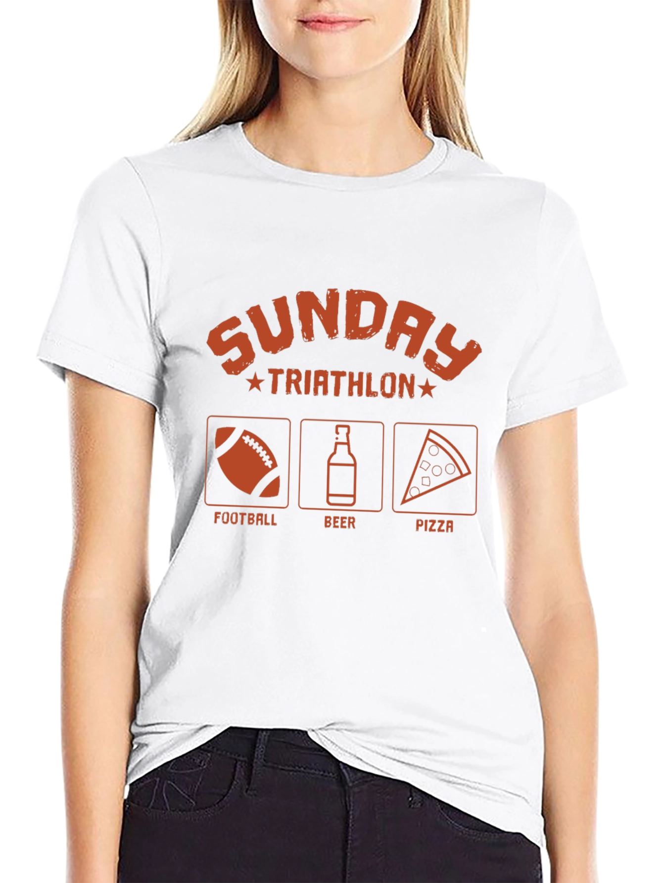 Sunday Triathlon T-Shirt - Football Beer Pizza