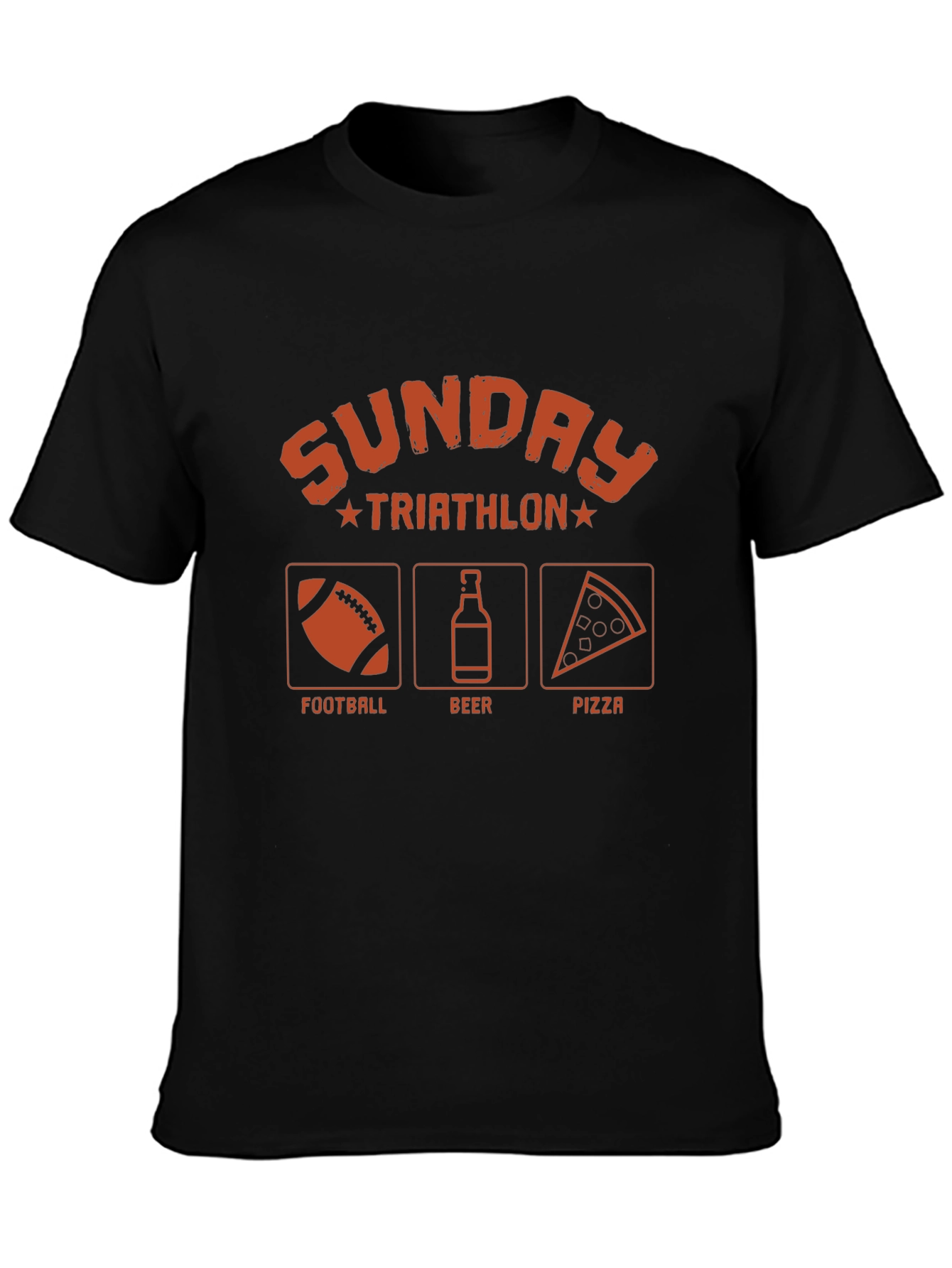 Sunday Triathlon T-Shirt - Football Beer Pizza