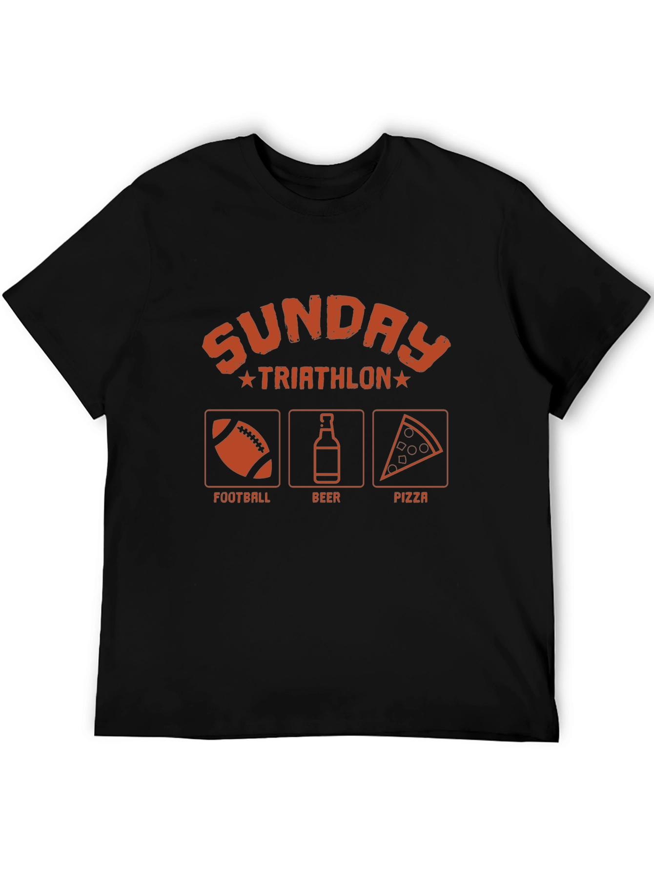 Sunday Triathlon T-Shirt - Football Beer Pizza