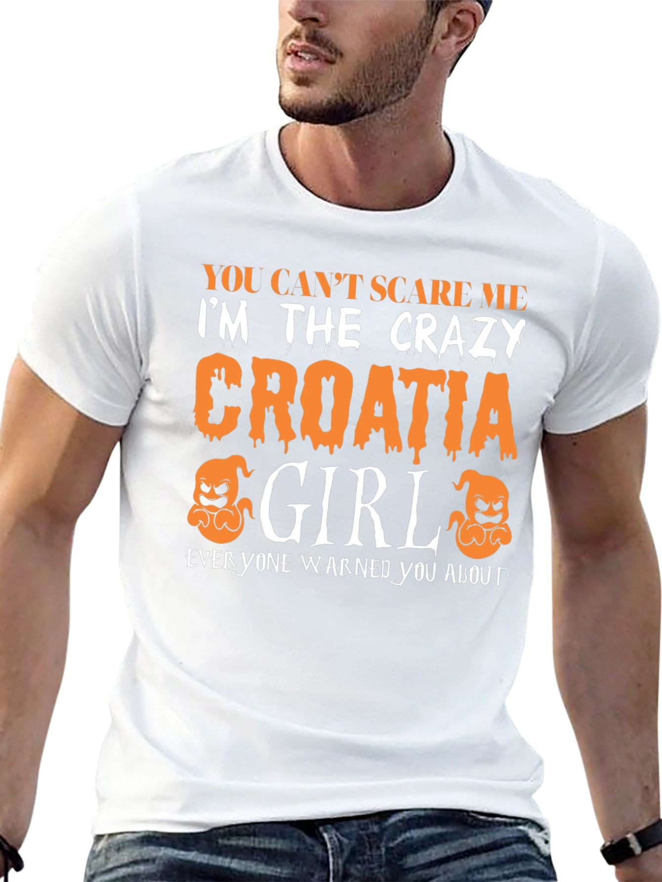 Crazy Croatia Girl Halloween T-Shirt