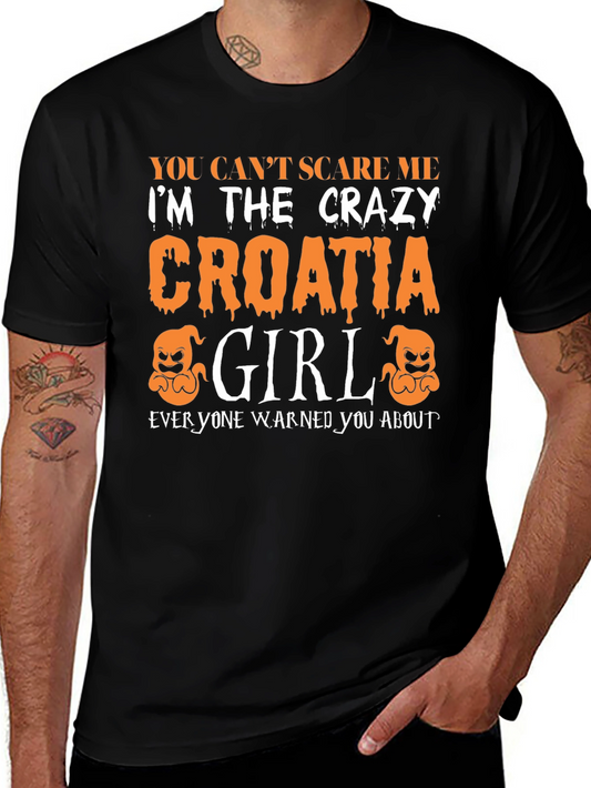 Crazy Croatia Girl Halloween T-Shirt