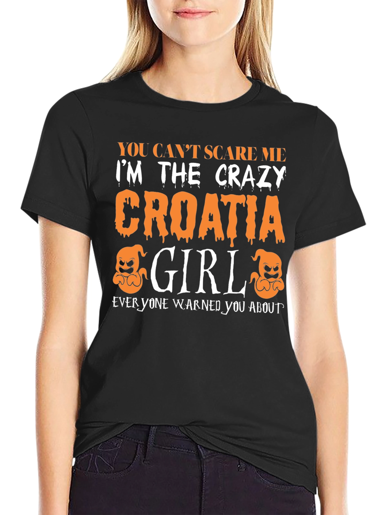 Crazy Croatia Girl Halloween T-Shirt