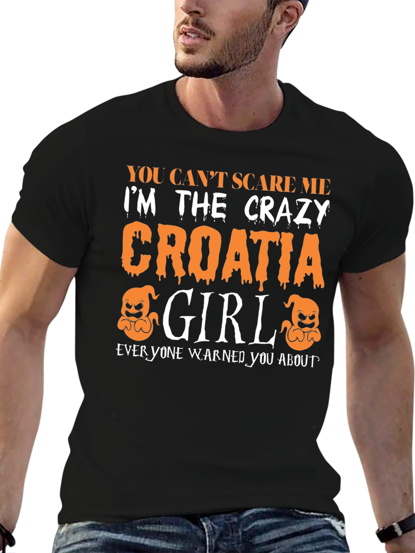 Crazy Croatia Girl Halloween T-Shirt