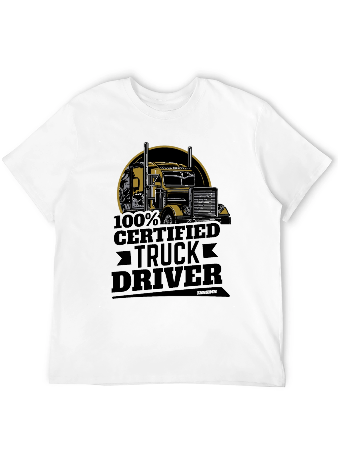 Certified Truck Driver Graphic Tee - Black Cotton Blend