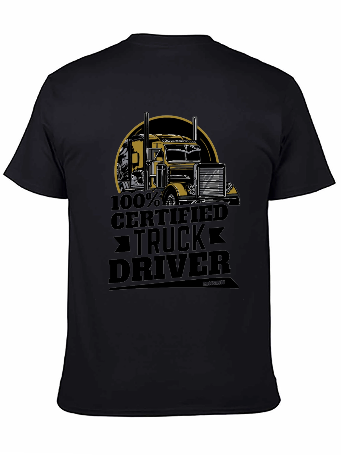 Certified Truck Driver Graphic Tee - Black Cotton Blend