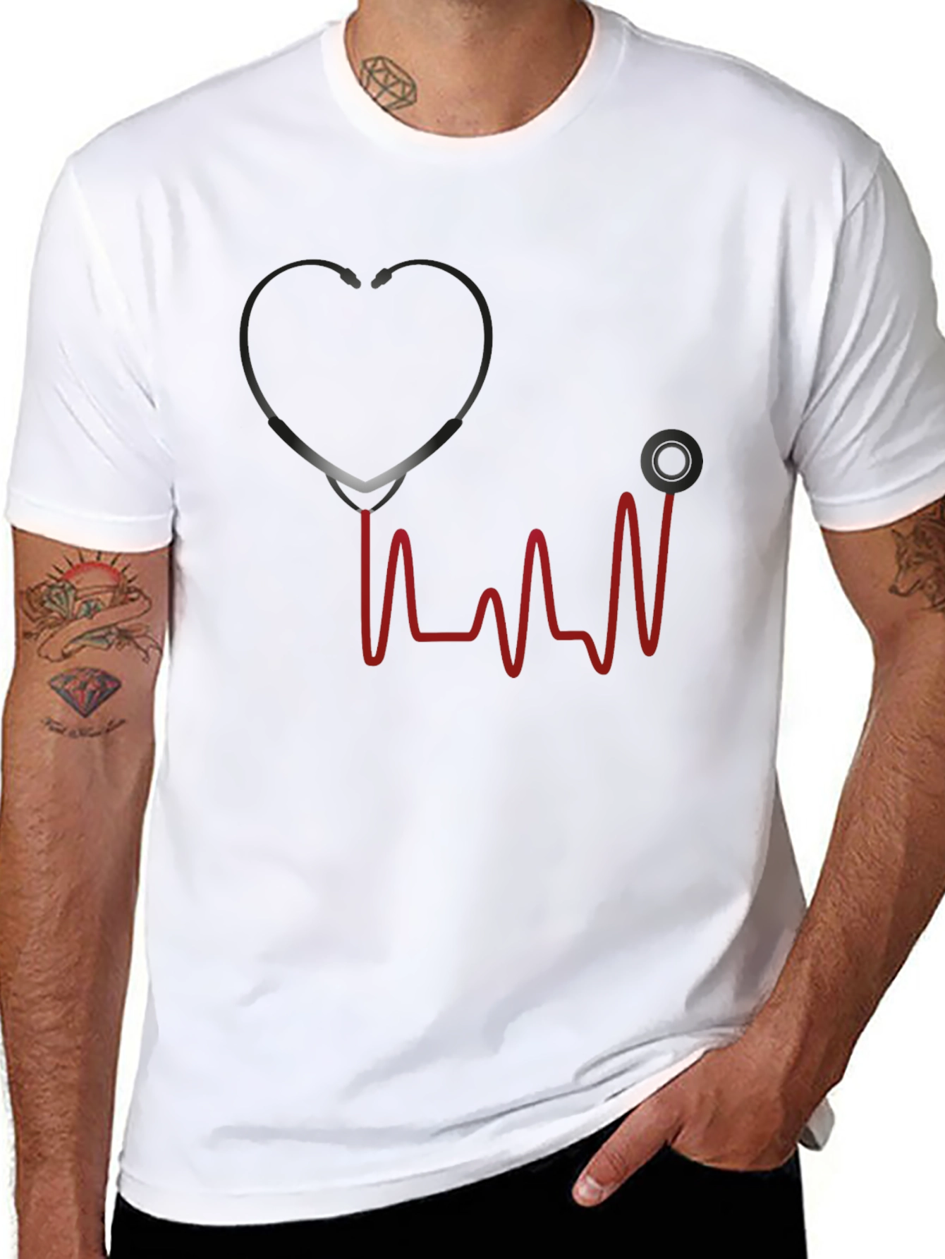 Stethoscope Heartbeat Graphic T-Shirt