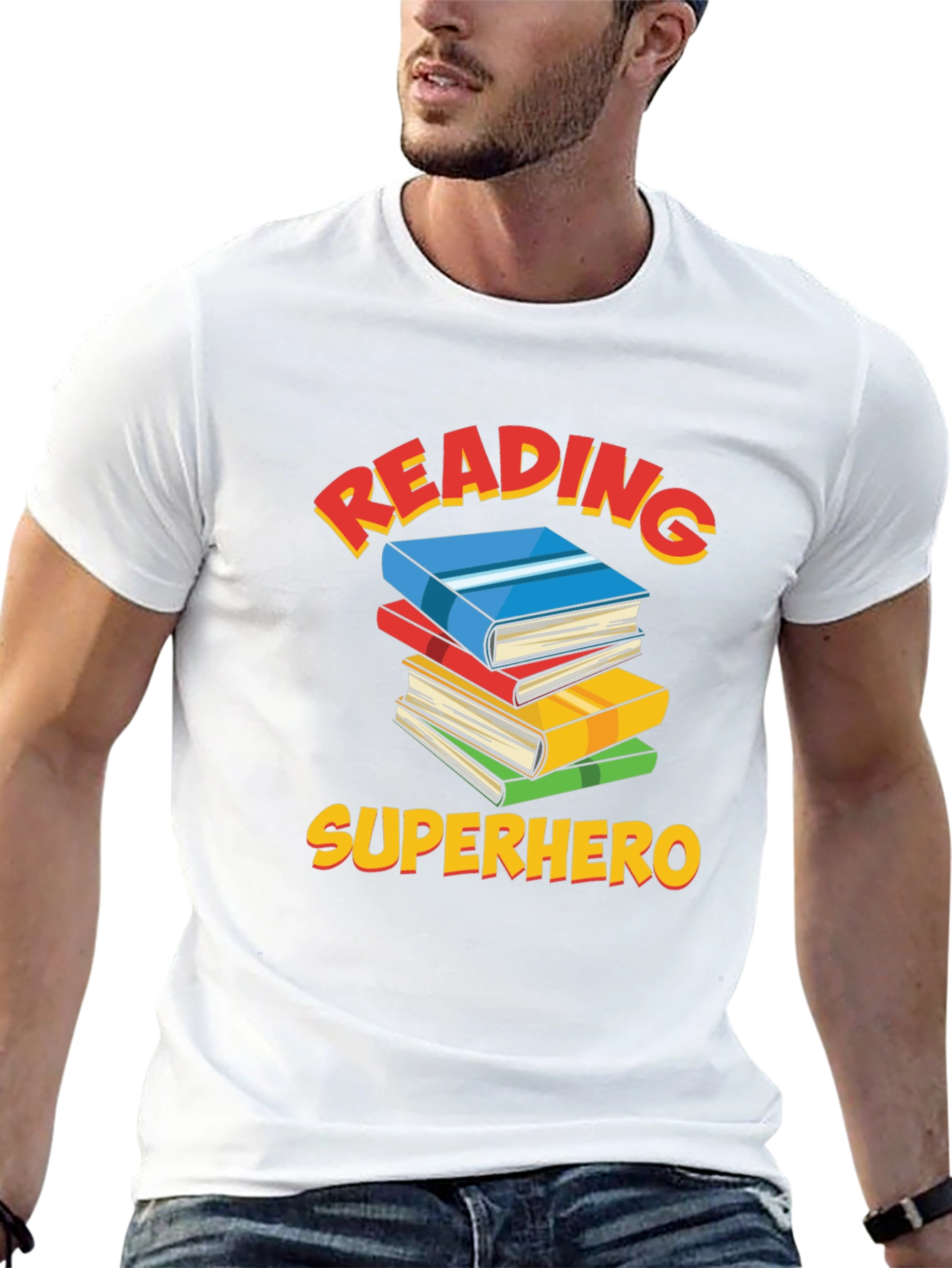 Reading Superhero Graphic T-Shirt
